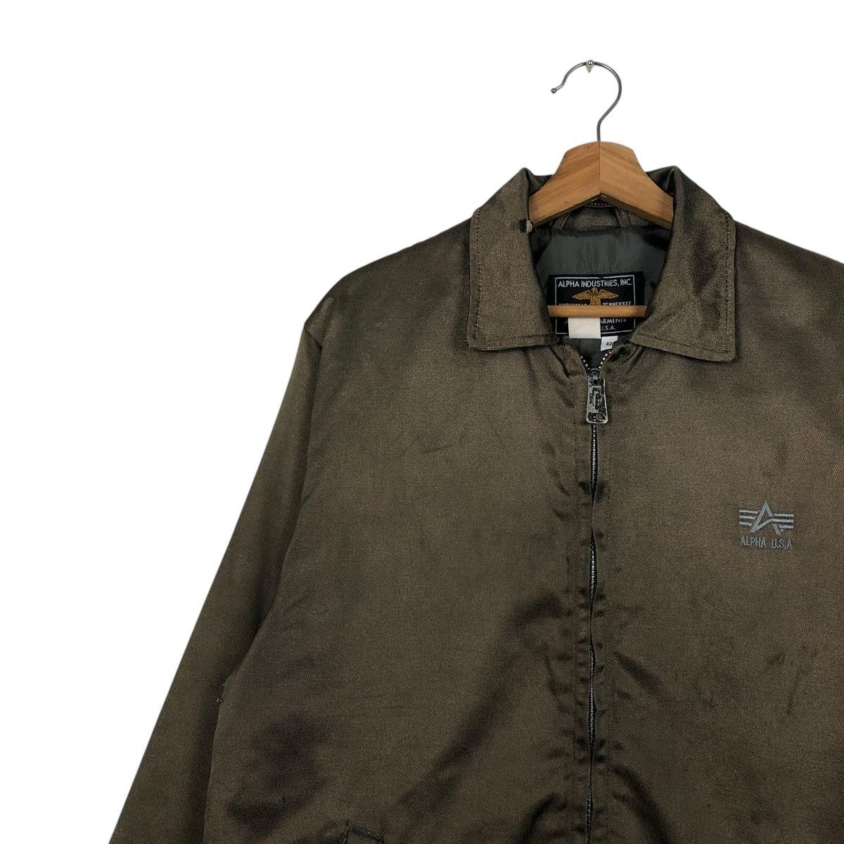 Alpha Industries 🔥VINTAGE ZIPPER JACKET BOMBER ALPHA INDUSTRIES MADE IN USA Size US M / EU 48-50 / 2 - 6 Thumbnail