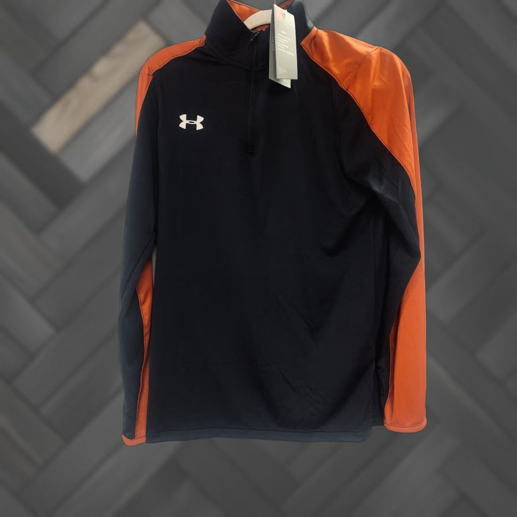 Under Armour Under Armour Men Long Sleeve 1/4 Zip Lightweight Active Wear Black Polyester Fleece Breathable UA Logo Pullover Sports HeatGear Regular Size S Mens Size US S / EU 44-46 / 1 - 1 Thumbnail