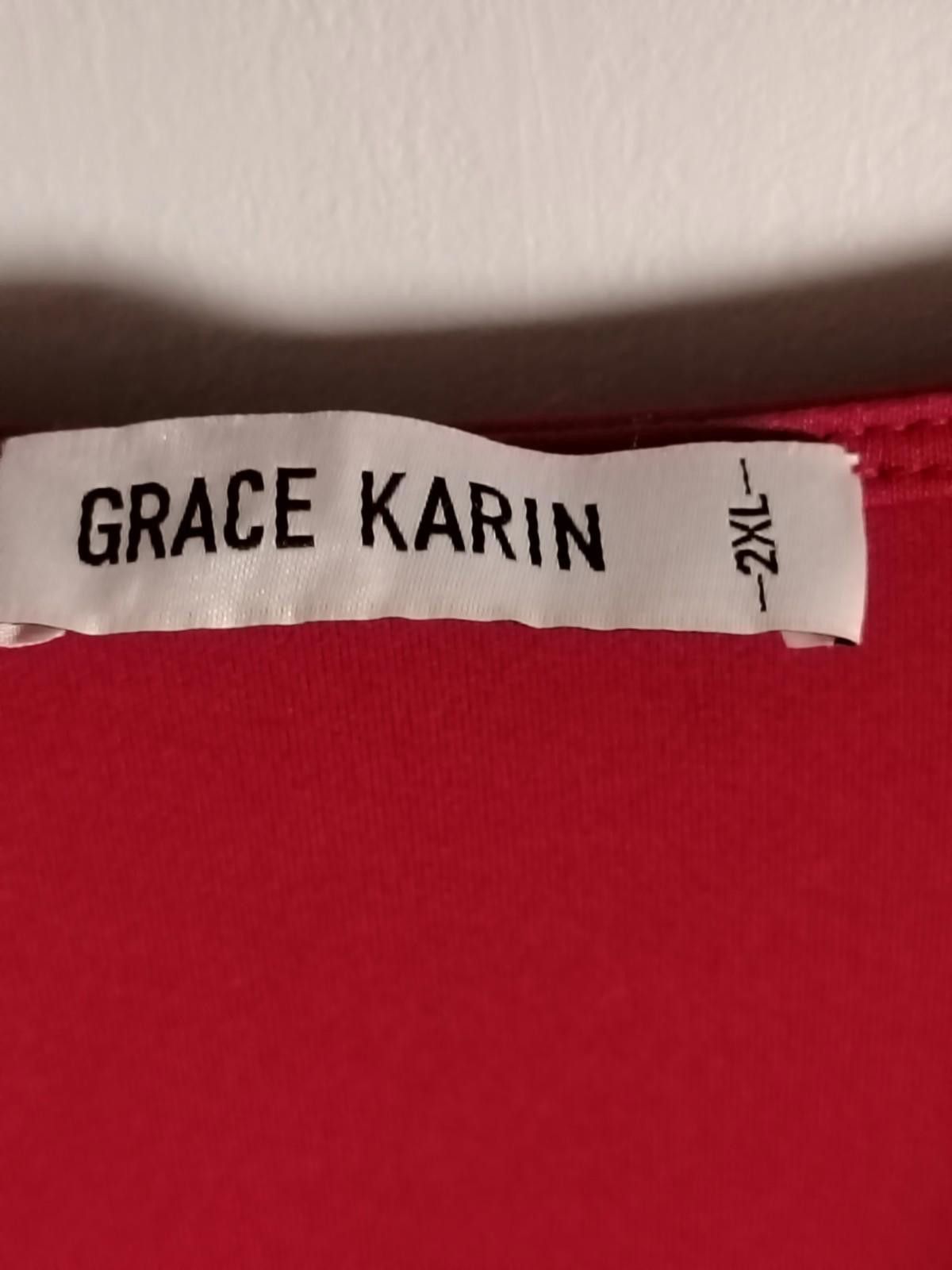 Other GRACE KARIN Red Wrap Top 2XL Long Sleeve Ruched Blouse Party Size XXL / US 16-18 / IT 52-54 - 3 Thumbnail