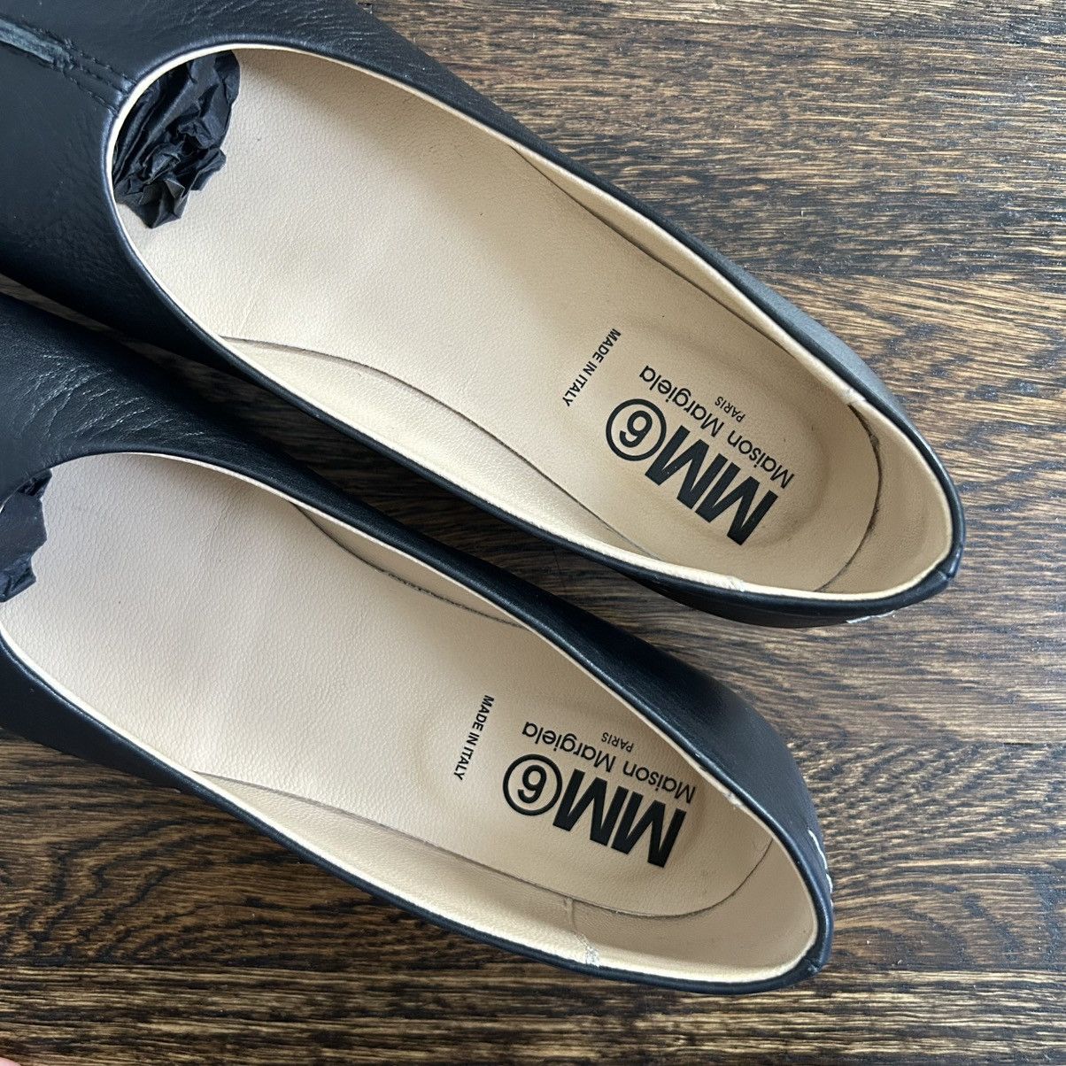 MM6 MM6 Maison Martin Margiela Black Leather Flats Petite Size 4 Size US 4 / IT 34 - 2 Thumbnail