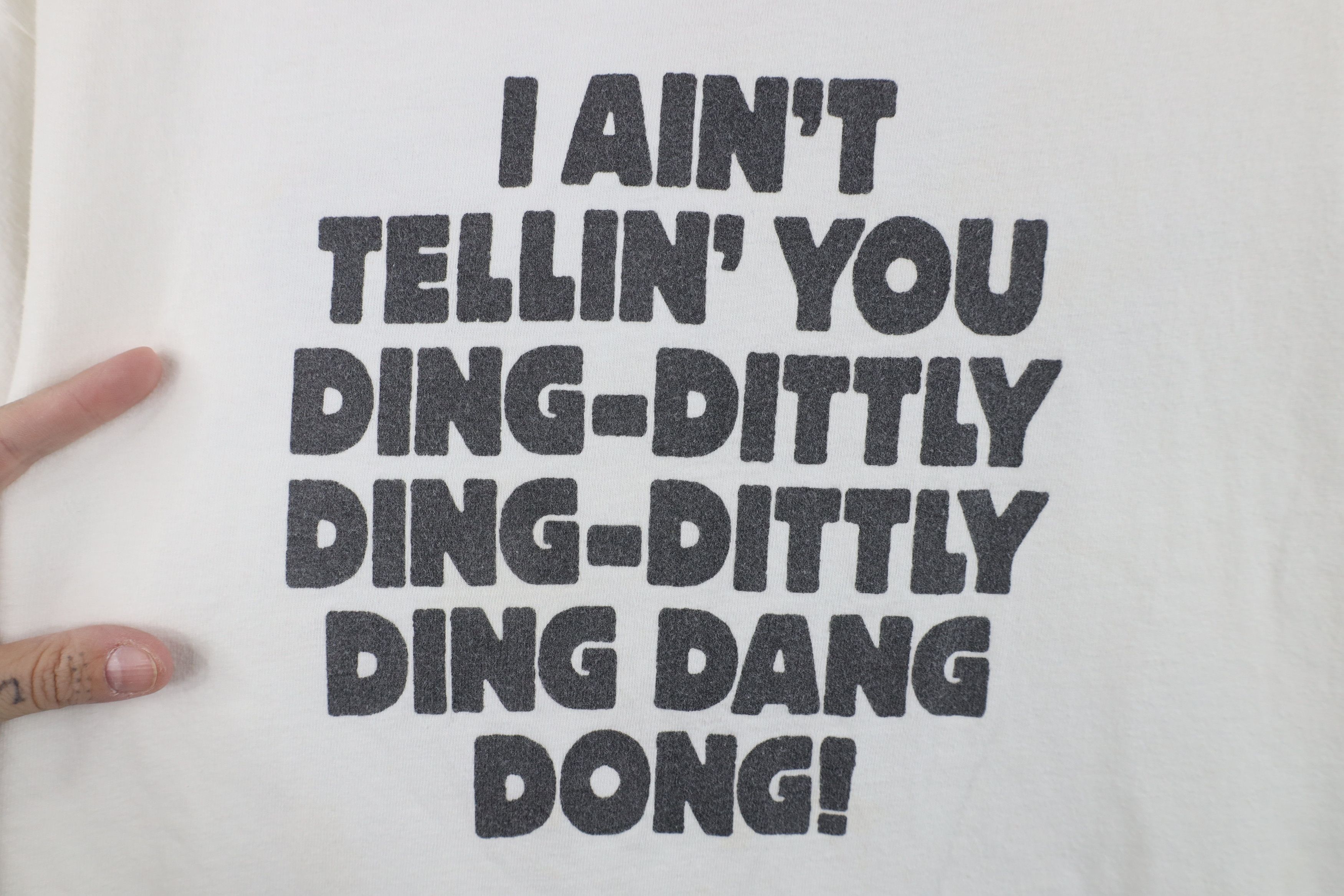 Vintage Vintage 90s I Ain't Tellin You Ding Dittly The War T-Shirt Size US XL / EU 56 / 4 - 4 Thumbnail