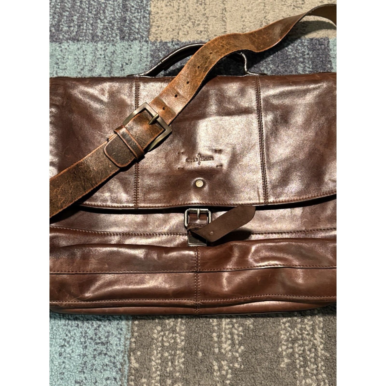 Cole Haan VINTAGE Cole Haan Brown Leather Messenger Bag Business Padded Laptop Bag Shoulder italy Size ONE SIZE - 2 Thumbnail