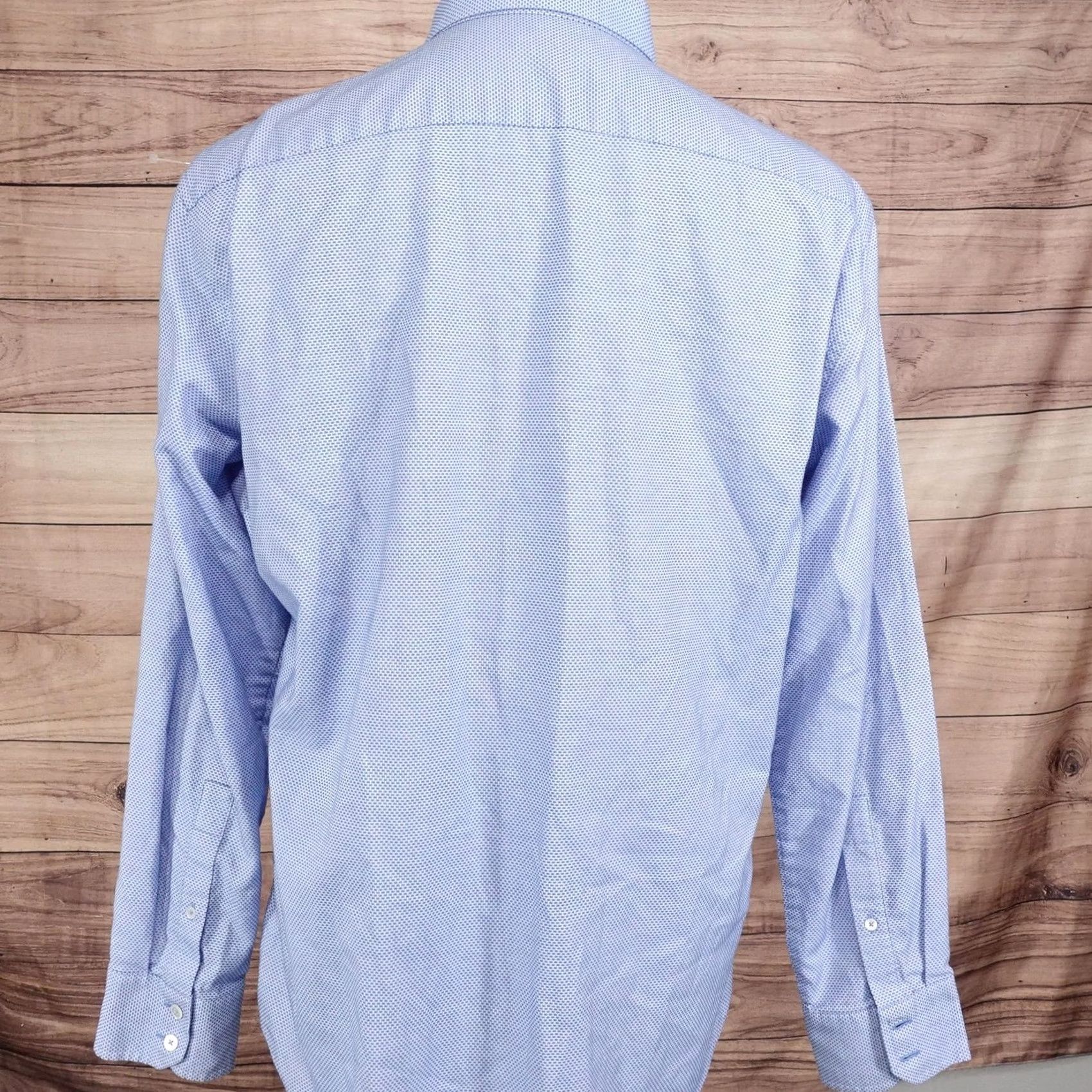 Vintage ZACHARY PRELL Shirt Mens L Blue Geometric Long Sleeve Button-Up Regular Fit Size US L / EU 52-54 / 3 - 4 Thumbnail