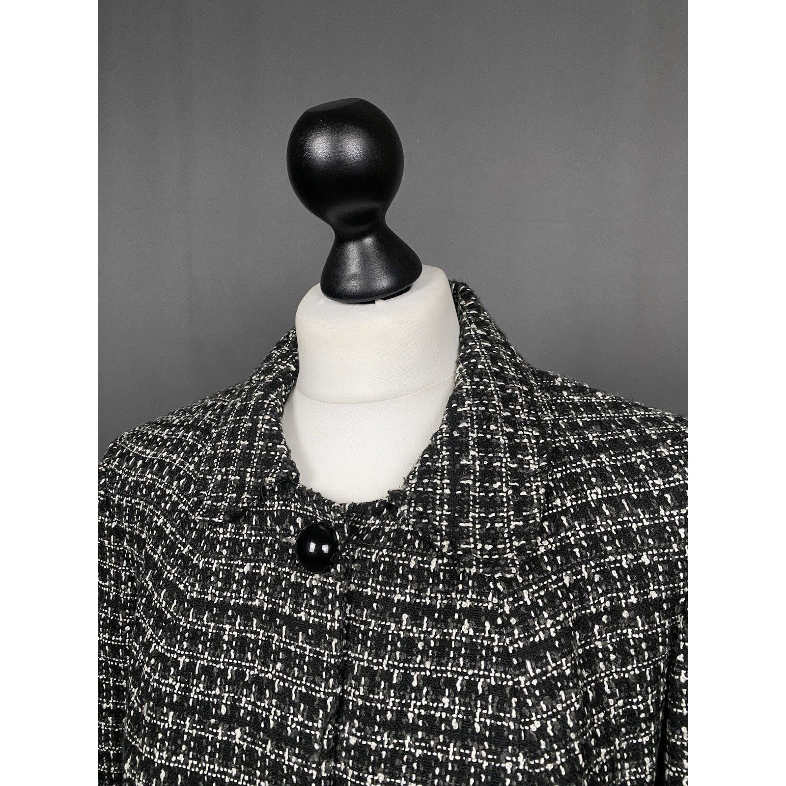 Prada Prada Women's Black Wool Silk Checked Blazer Jacket Size 40 Size S / US 4 / IT 40 - 5 Thumbnail