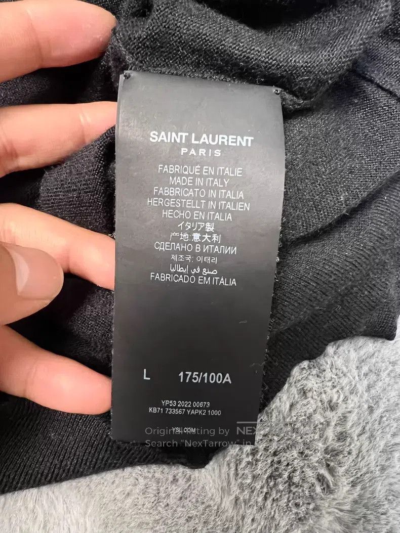 Saint Laurent Paris Saint Laurent Paris Wool Cashmere Silk Blended Black Deep Size US L / EU 52-54 / 3 - 3 Thumbnail
