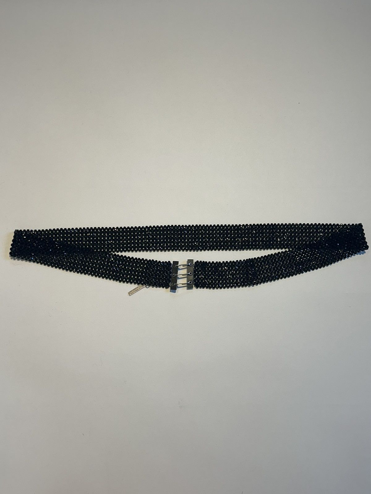 小物 Dior homme strip belt [Hedi] Rare Dior Homme 'Strip' Black Beaded Belt SS04 Crystal Hedi