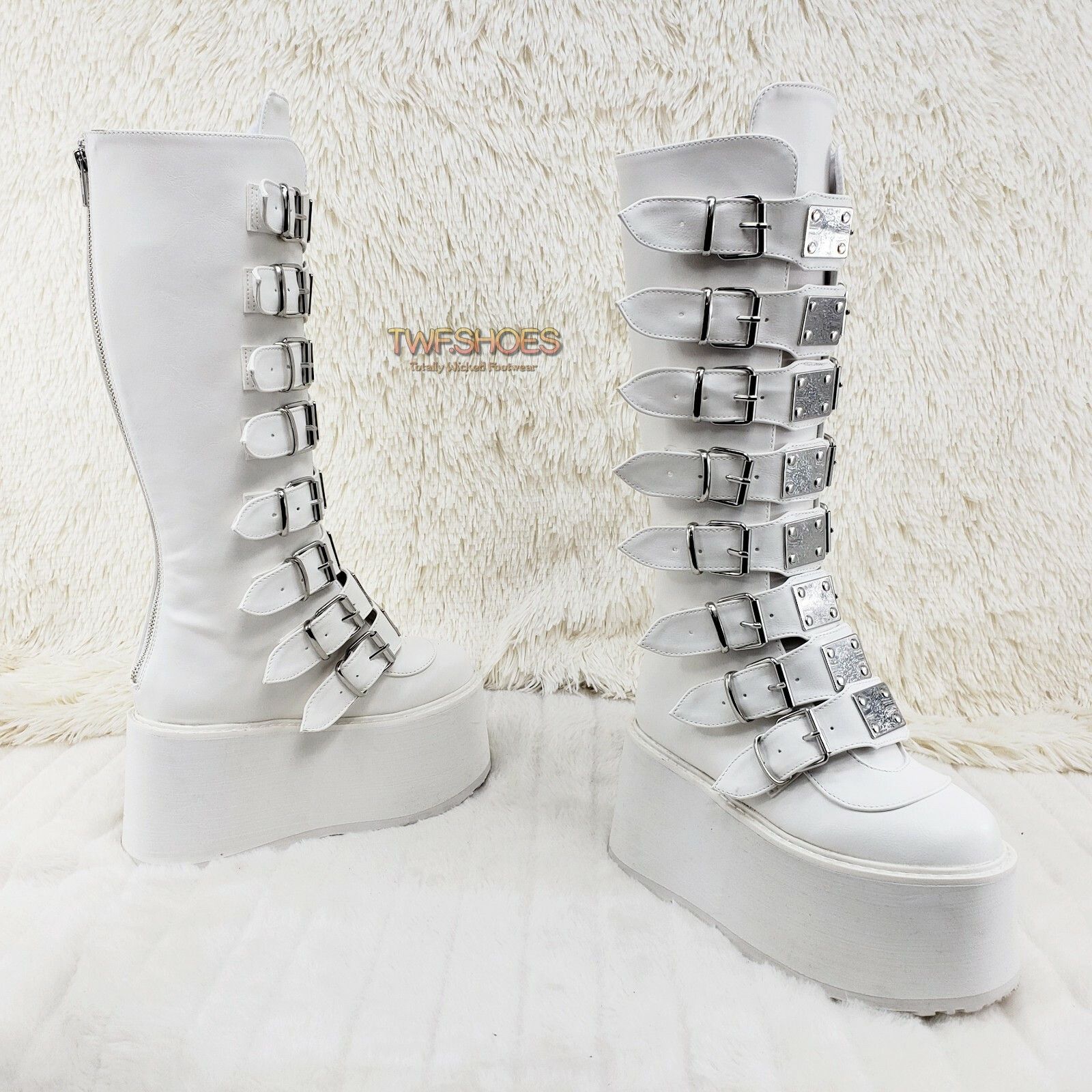 Demonia Cult DEMONIA Damned 318 Multi Strap Goth Punk Rock 3.5" Platform Size US 7 / IT 37 - 4 Thumbnail