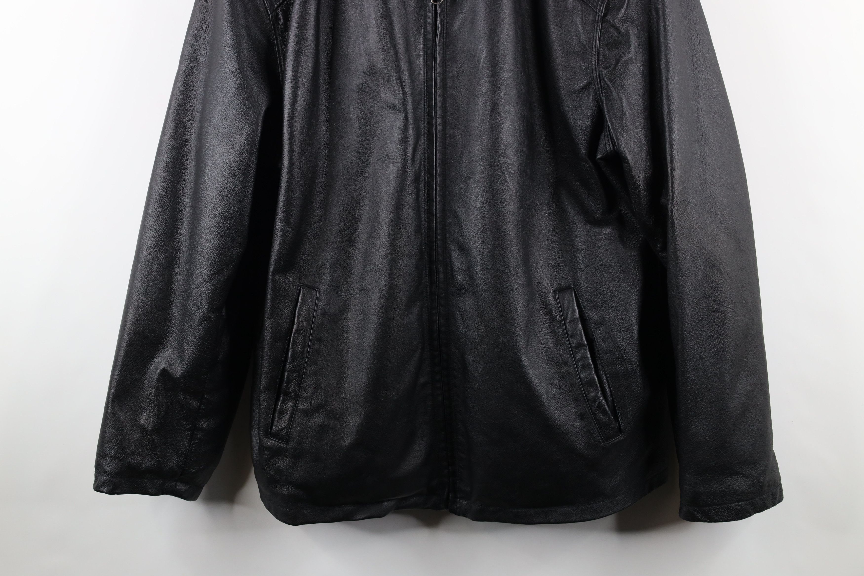 Vintage Vintage 90s Streetwear Leather Full Zip Bomber Jacket Black Size US L / EU 52-54 / 3 - 3 Thumbnail