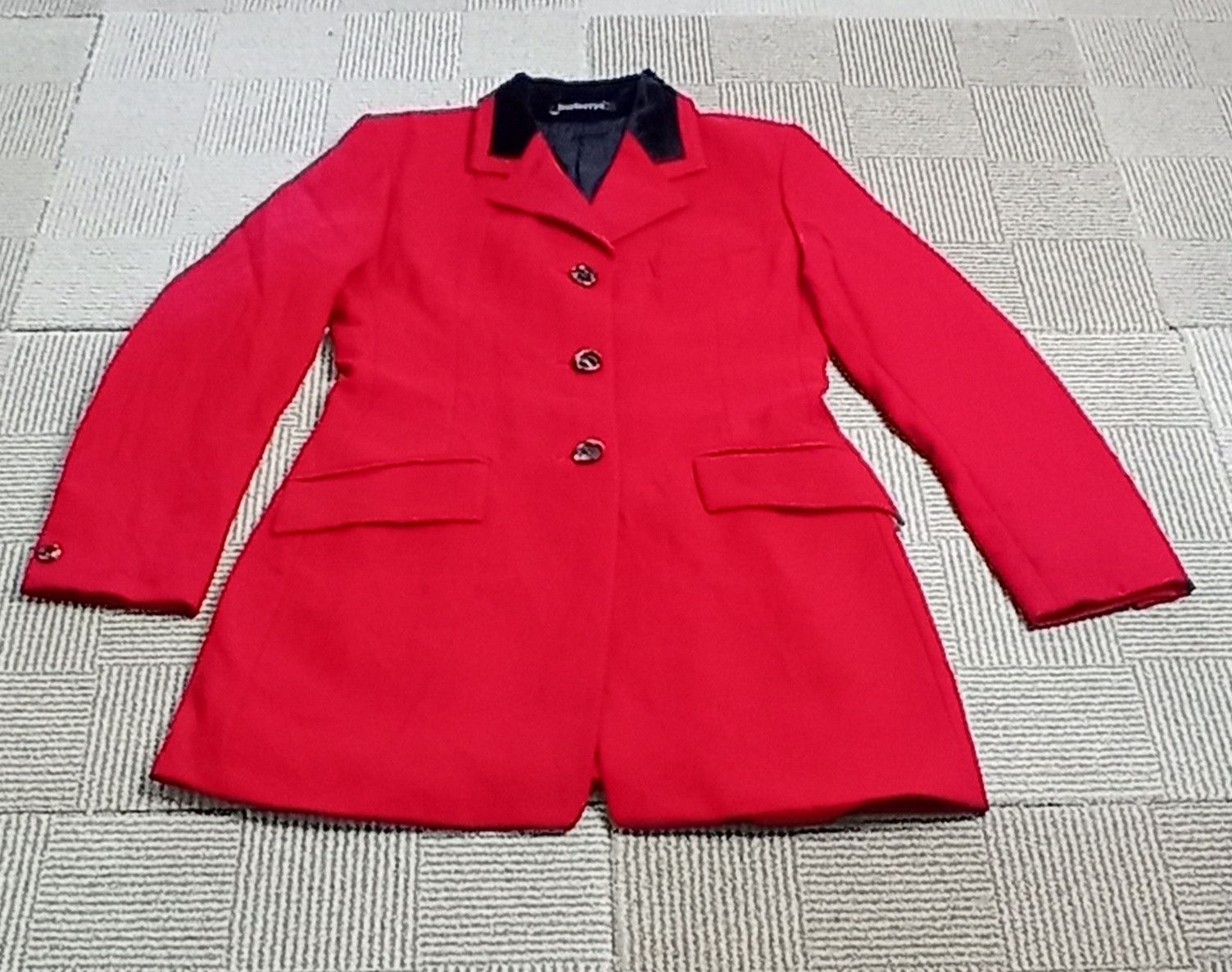 Burberry Vintage 80s Burberrys Wool Jacket Red Made in England Size S / US 4 / IT 40 - 2 Thumbnail
