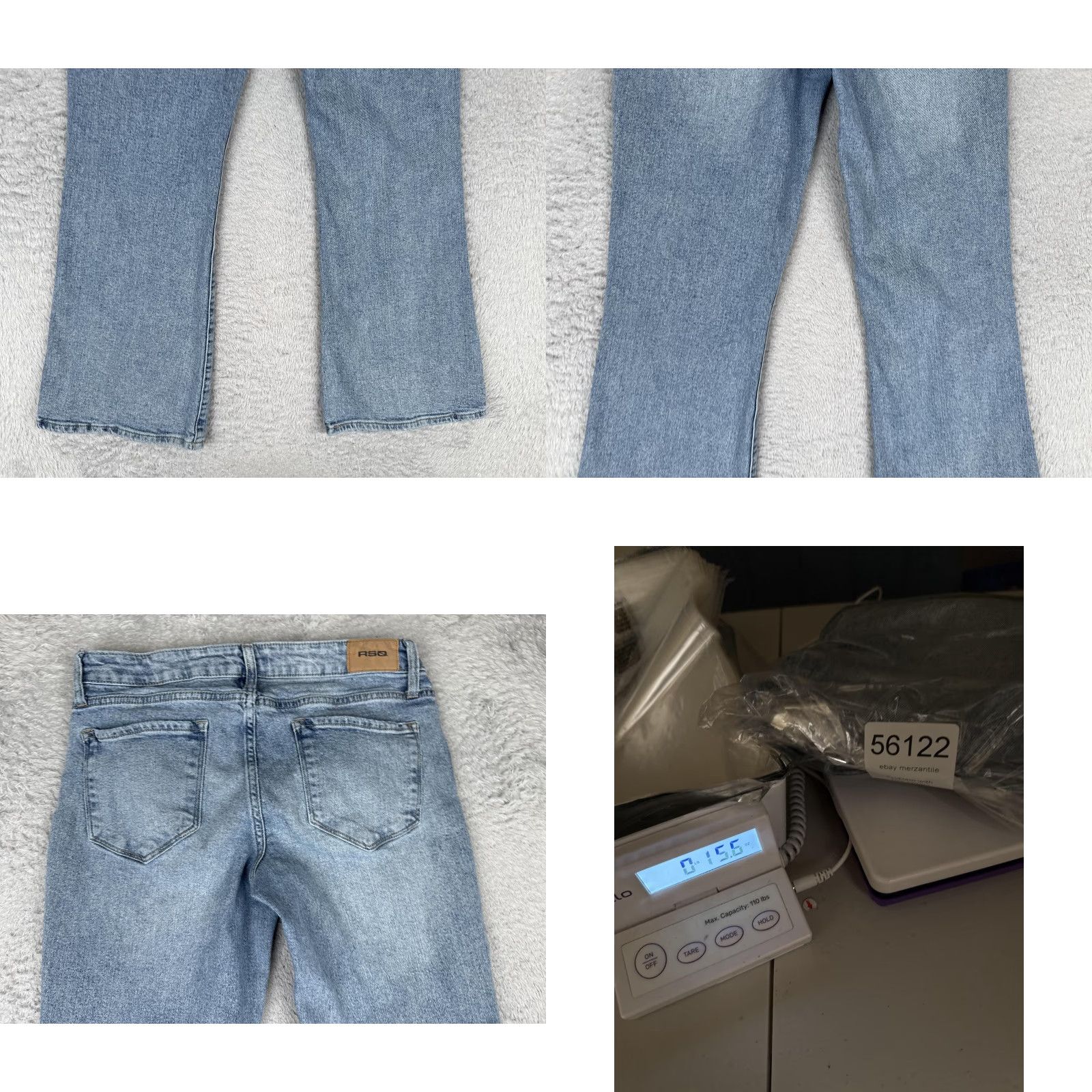 Rsq RSQ Low Rise Flare Jeans Womens 29 Blue Light Wash Stretch 5 Pocket 29x30 Jeans Size 29" - 10 Thumbnail