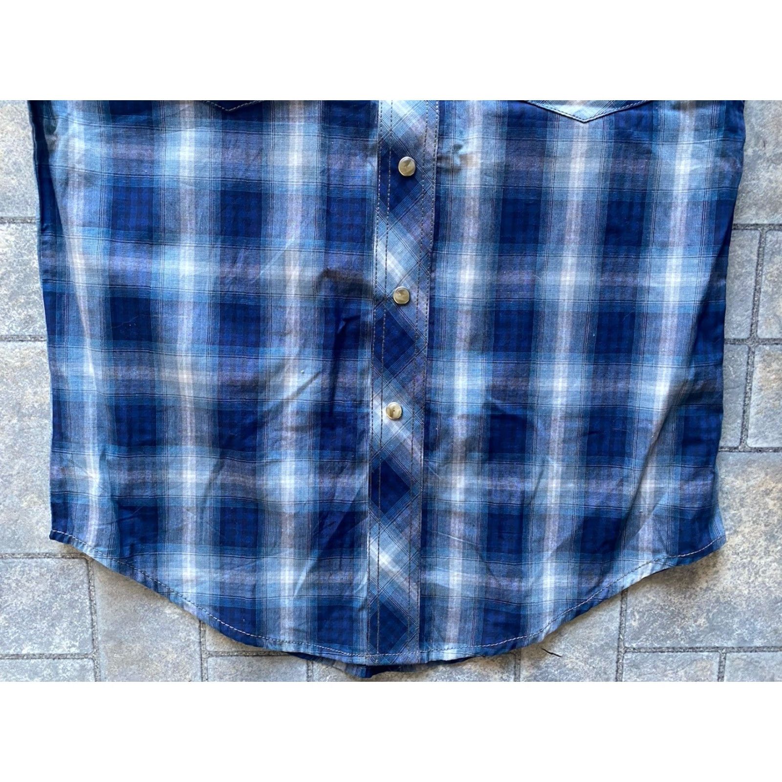 Wrangler Wrangler Shirt Western Plaid Snap Long Sleeve Blue S Men Regular Button-Up Shirt Size US S / EU 44-46 / 1 - 3 Thumbnail