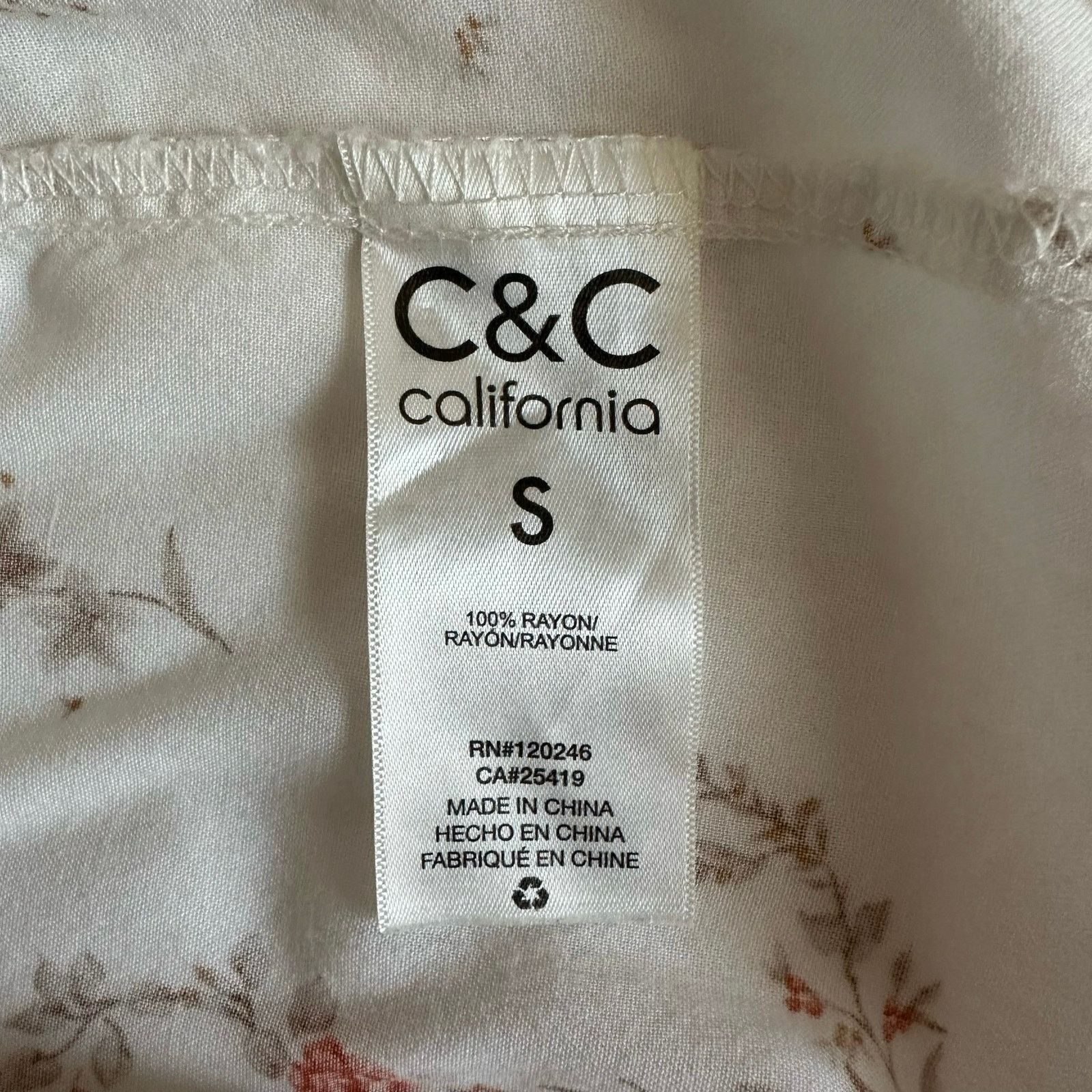 Other C&C California Floral Women's size Small Blouse - Boho Size S / US 4 / IT 40 - 8 Thumbnail