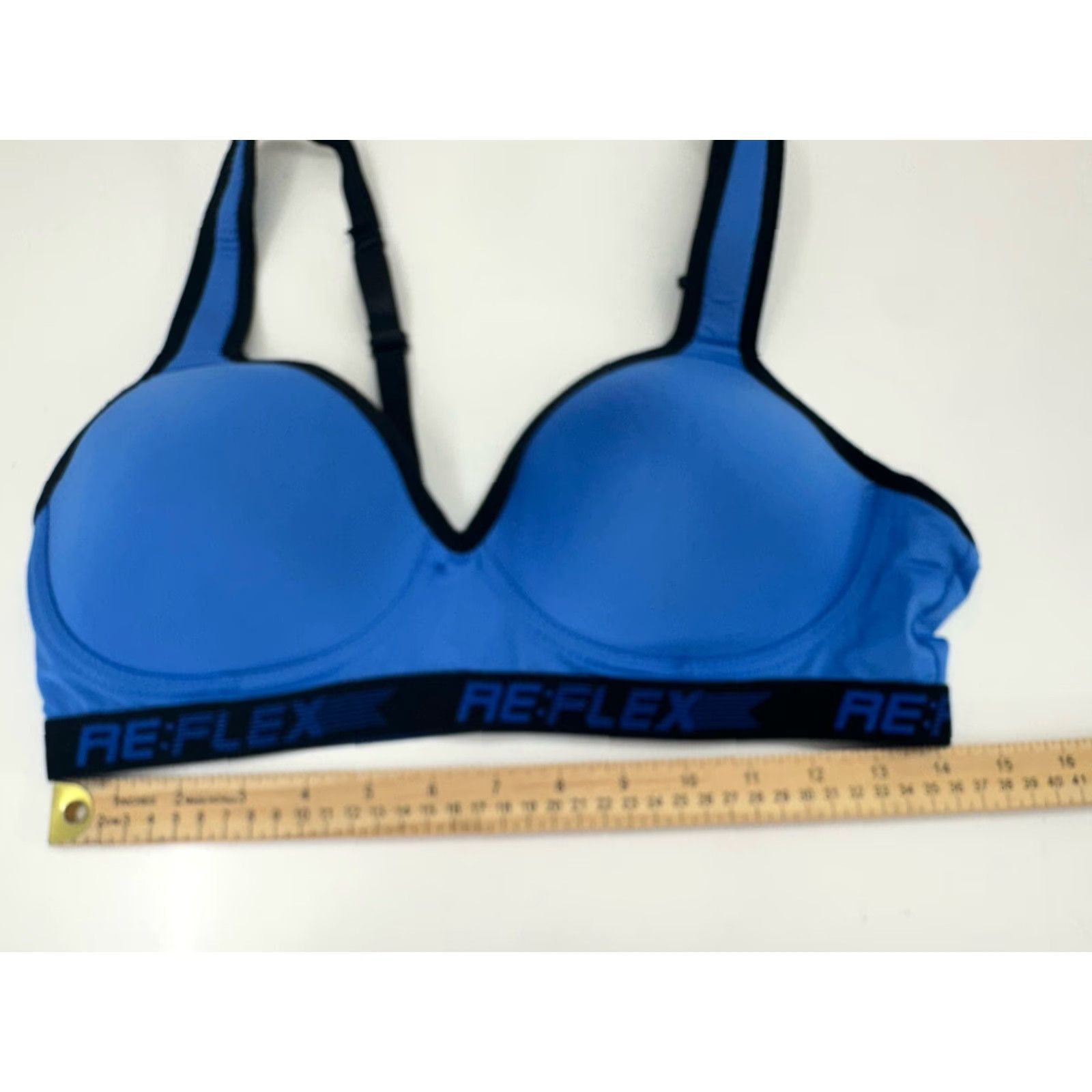 Vintage ReFlex Womens Bra Size 1X Blue Padded Sports Bra Adjustable Size ONE SIZE - 7 Thumbnail