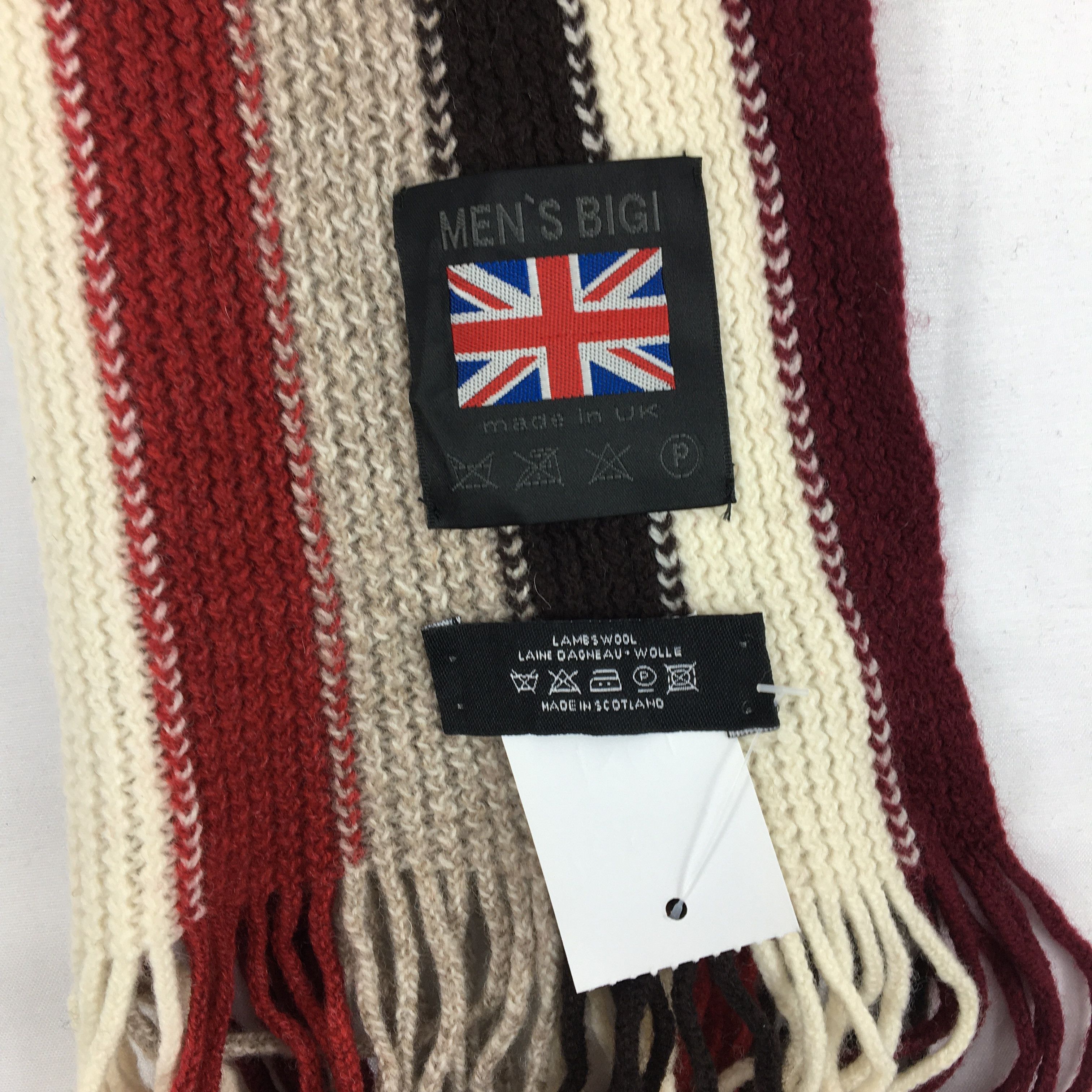 BIGI Vintage Mens Bigi Scarf Muffler Wool Ribbed Knit Scarves Size ONE SIZE - 4 Thumbnail
