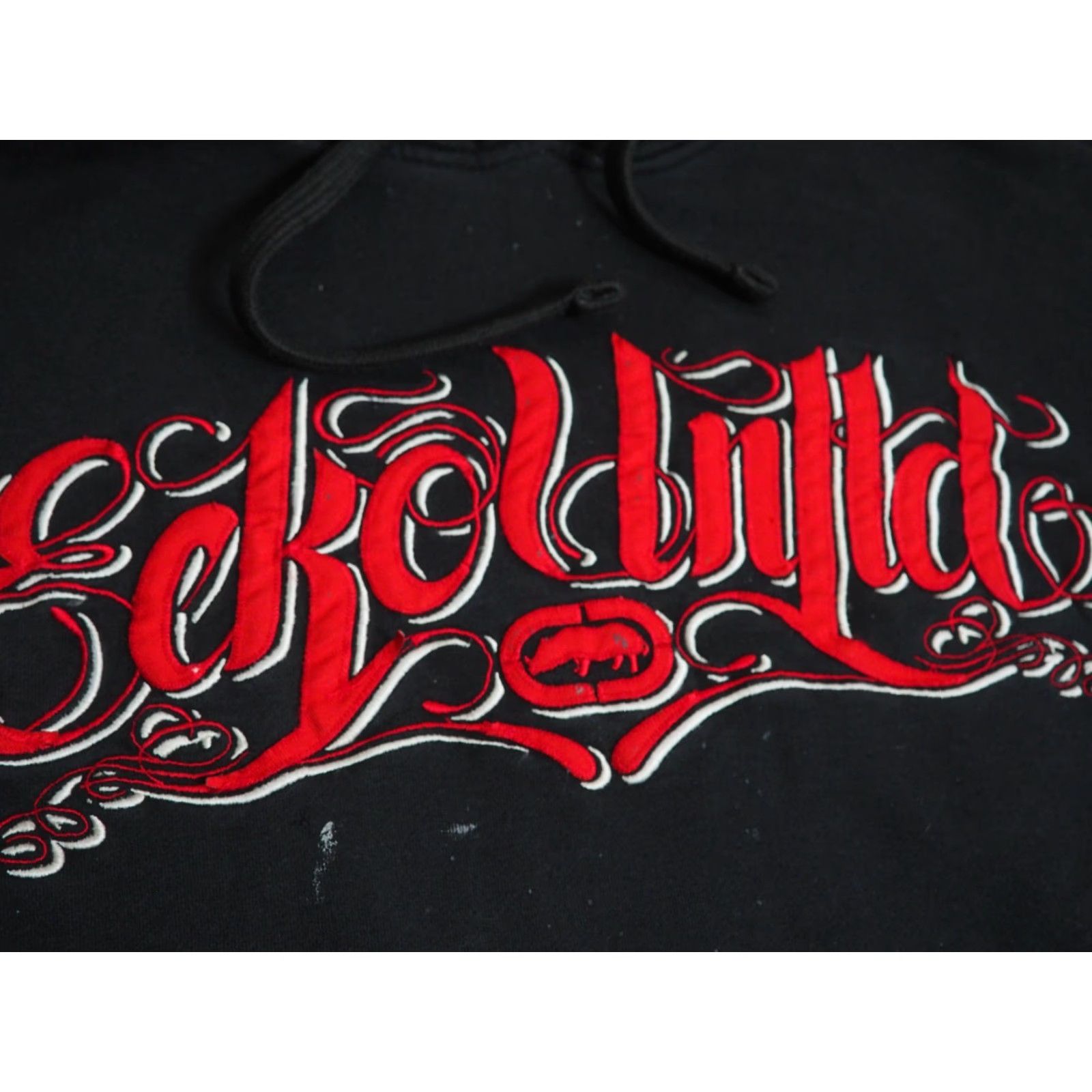 Ecko Unltd. VINTAGE Ecko Unltd Hooded Hoodie Sweatshirt XL Black Grunge Logo Crew Neck Long Sleeve Pullover Mens/Adult Pattern: Graphic Print Size US XL / EU 56 / 4 - 5 Thumbnail