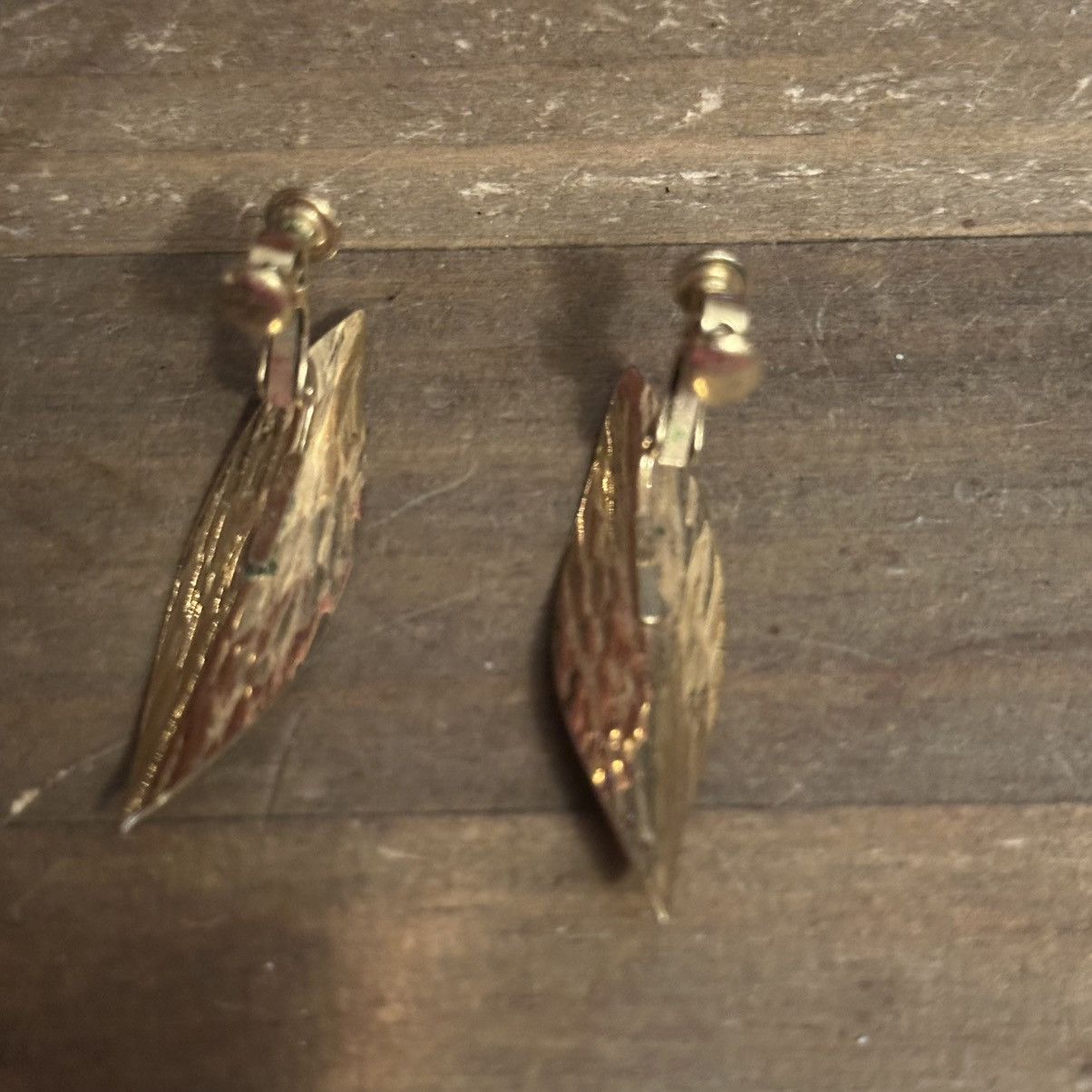 Other × Vintage Vintage Napier curved leave screw back earrings Size ONE SIZE - 2 Thumbnail