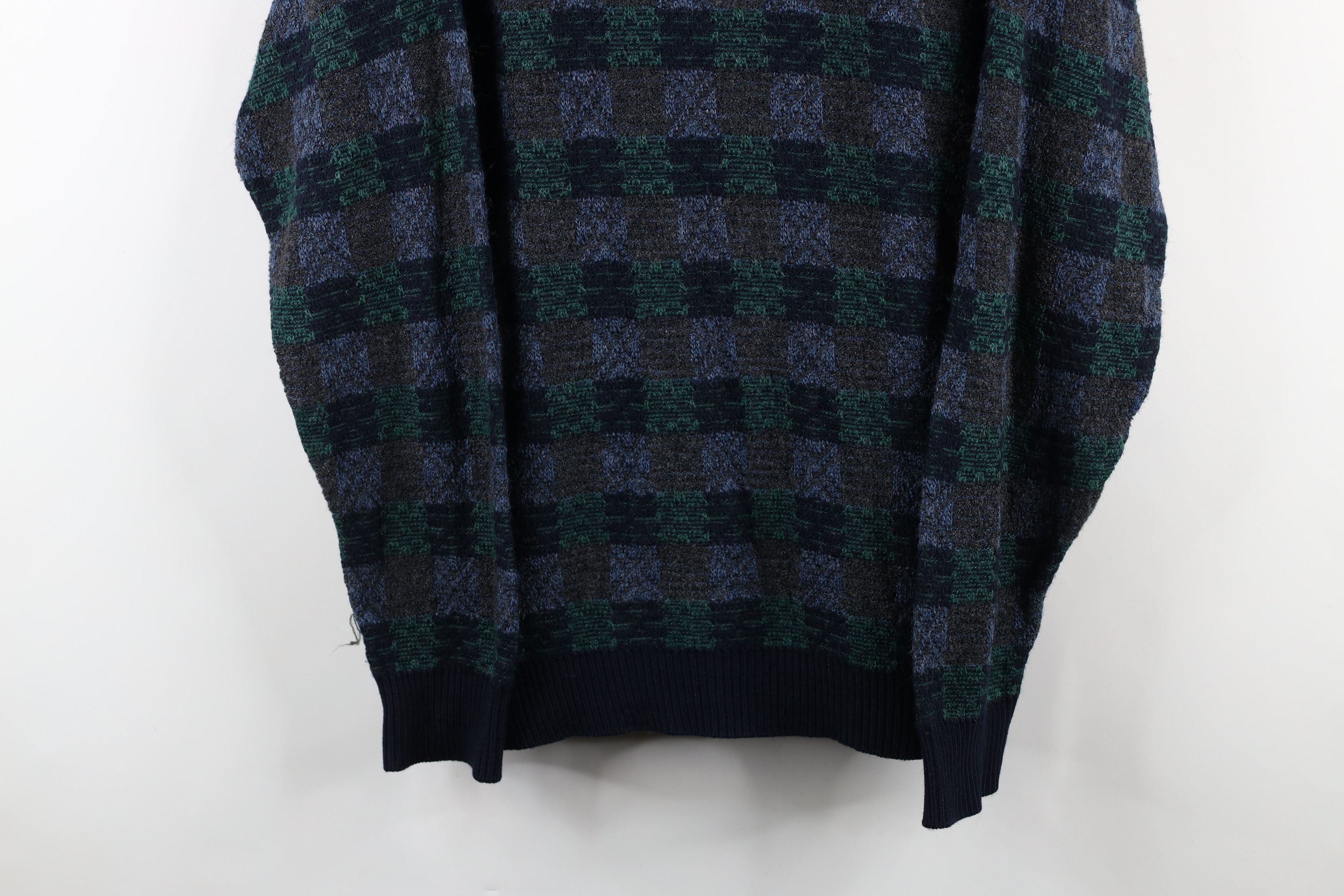 Vintage Vintage 90s Streetwear Knit Checkered Crewneck Dad Sweater Size US XL / EU 56 / 4 - 3 Thumbnail