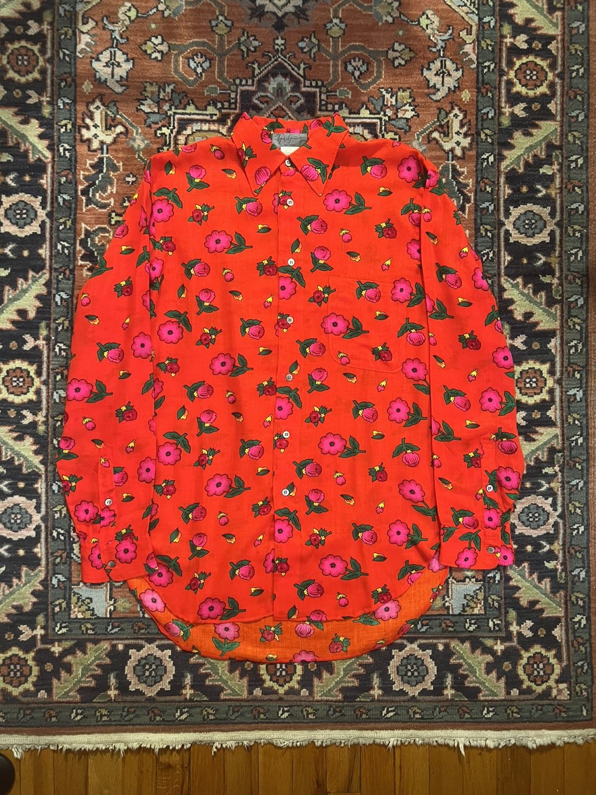 Yohji Yamamoto Yohji Yamamoto Pour Homme SS96 Floral Print Button Up Size US M / EU 48-50 / 2 - 1 Thumbnail