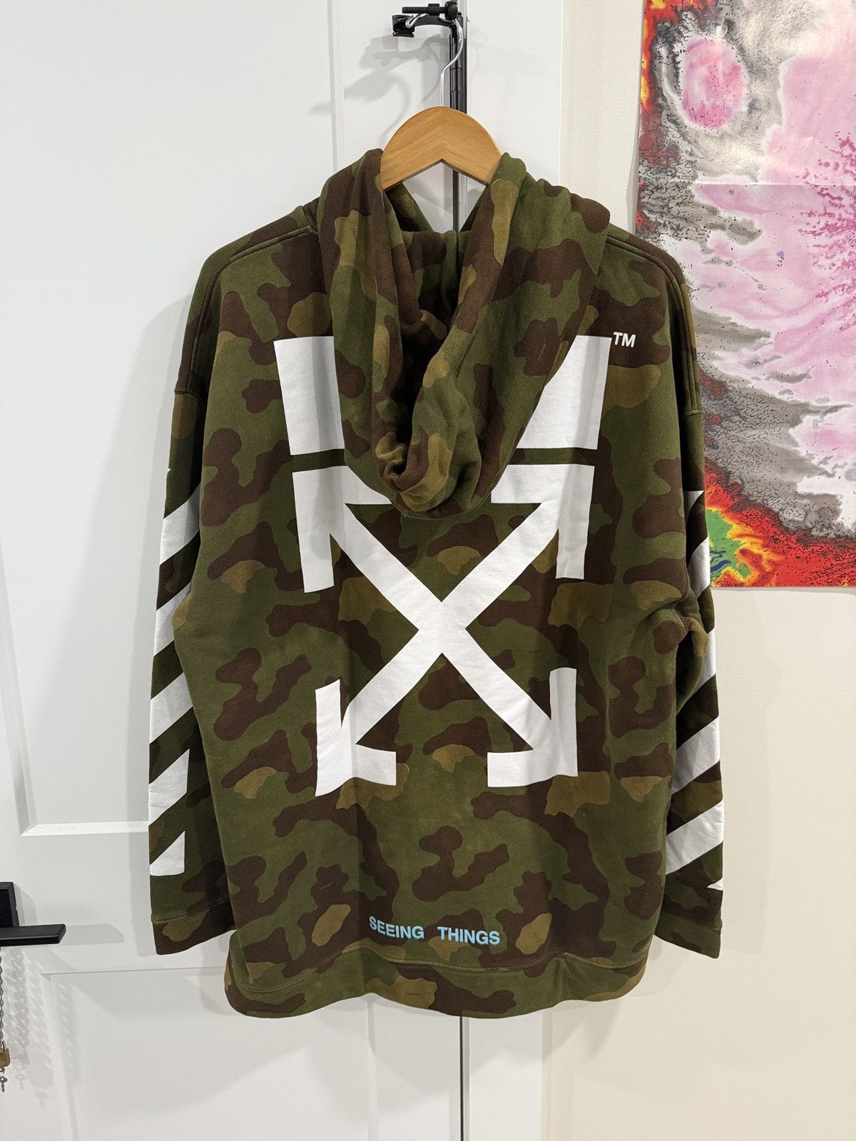 Off-White Off-White Camo "Seeing Things" Oversized Hoodie Virgil Abloh Size US XL / EU 56 / 4 - 2 Thumbnail