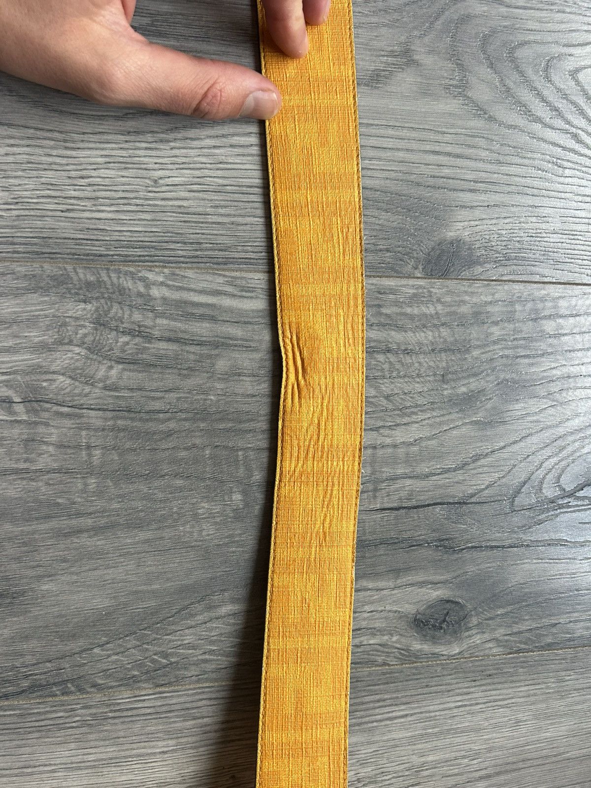 Fendi Fendi Yellow Textured Leather Belt with Silver FF Buckle Size 38 - 5 Thumbnail