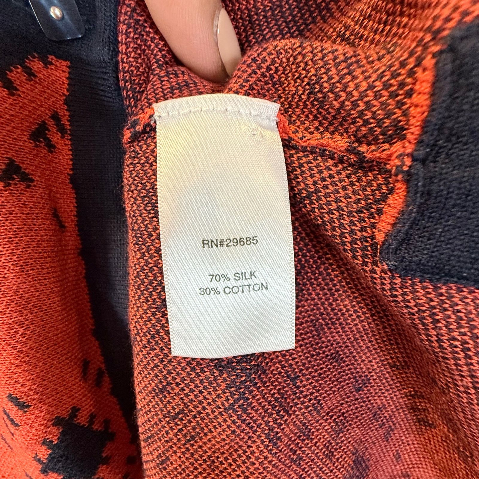Pendleton Pendleton Silk Button Down Cardigan L Coral Red Orange Blue Size L / US 10 / IT 46 - 9 Thumbnail