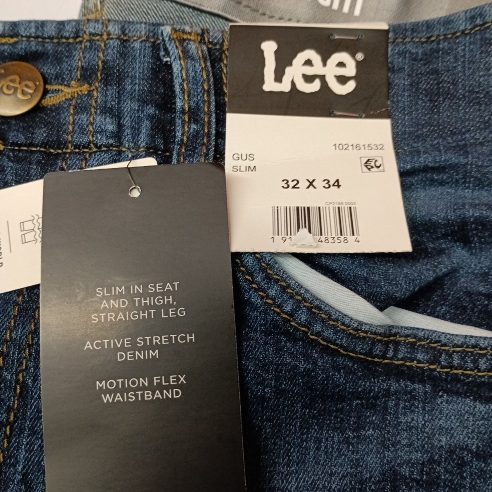 Lee Lee Slim Straight Jeans Men's Size 32x34 Blue Flex Waist Size US 32 / EU 48 - 2 Thumbnail