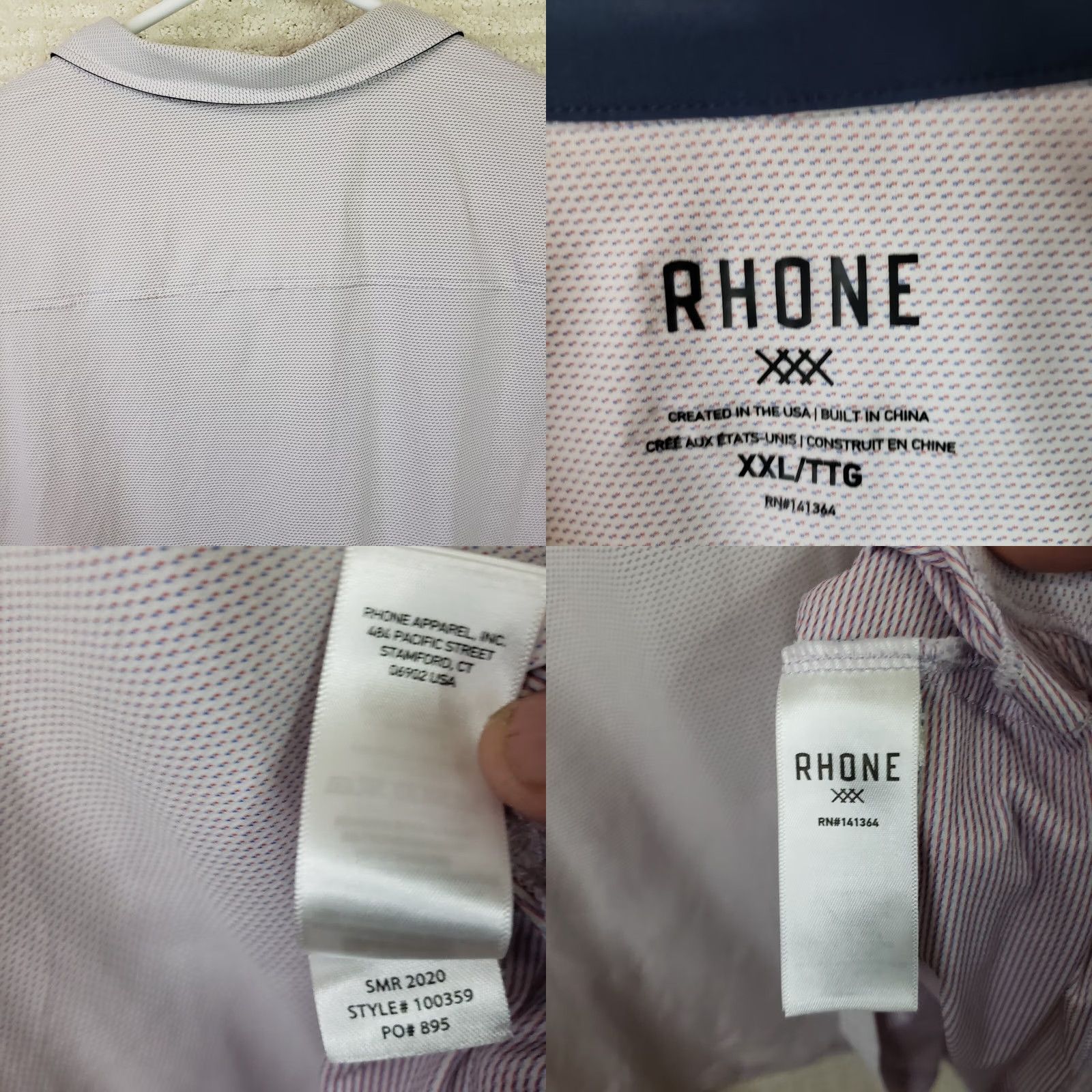 Rhone Rhone Pique Polo Shirt Mens XXL Light Gray Short Sleeve Performance Pullover 2 Buttons Casual Activewear Workwear Shirt Size US XXL / EU 58 / 5 - 8 Thumbnail