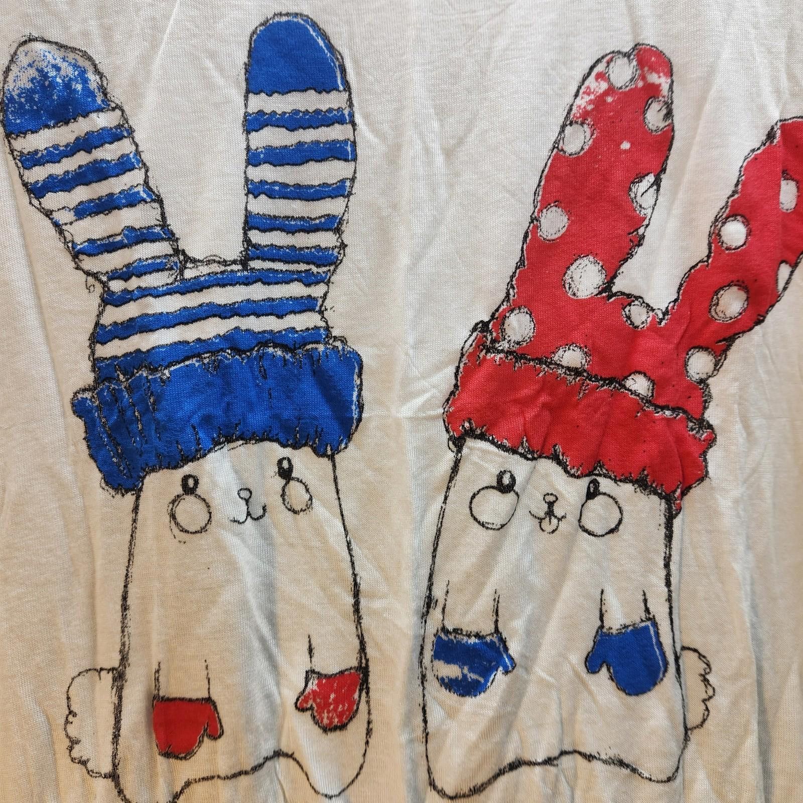 Designer Delias Winter Bunny Long Sleeve Tshirt White Size XL NWOT Size XL / US 12-14 / IT 48-50 - 4 Thumbnail