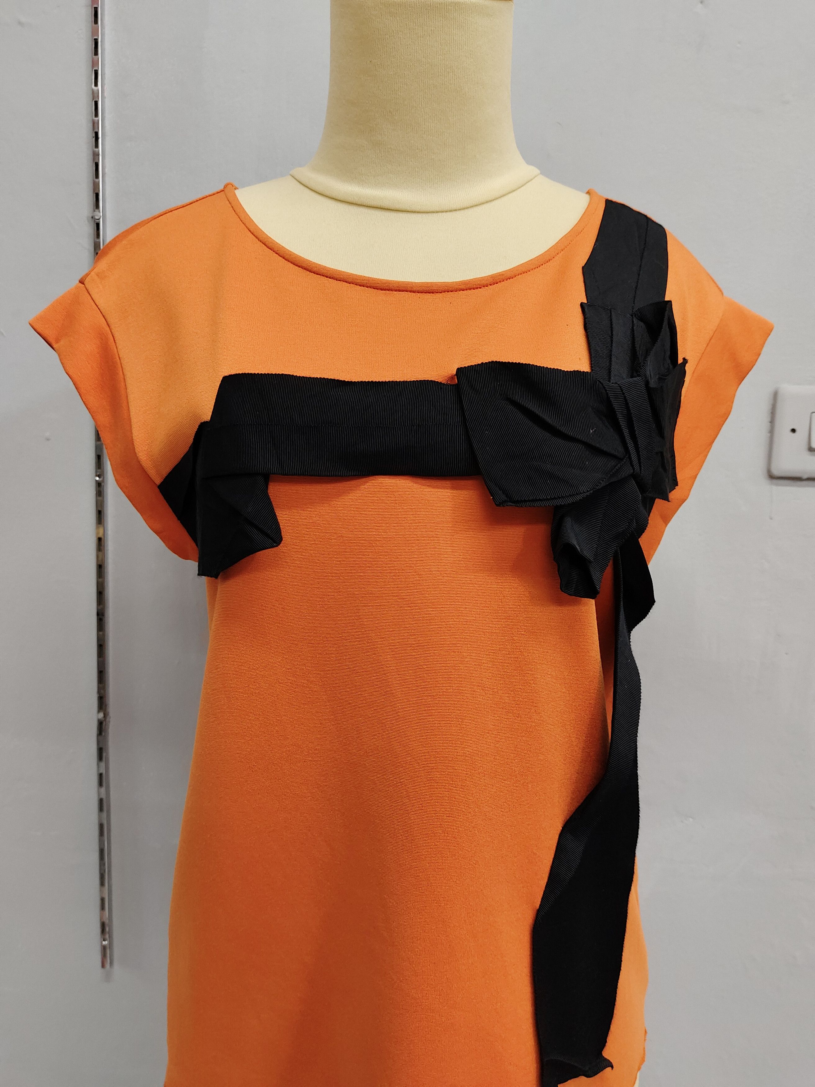 Lanvin 2000s Lanvin- Asymmetric Grosgrain Ribbon Bow Top Size M / US 6-8 / IT 42-44 - 2 Thumbnail