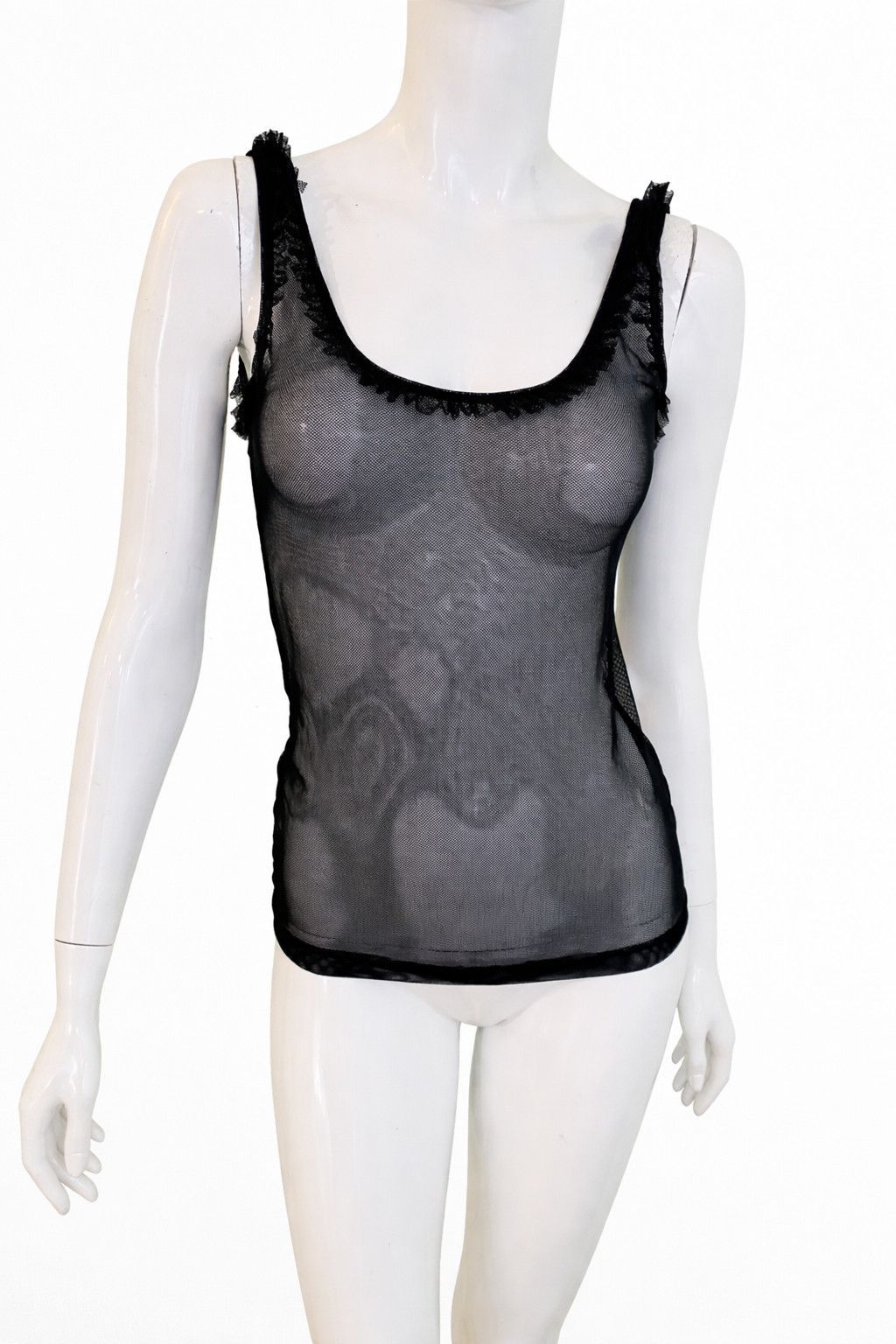 Dolce & Gabbana Dolce & Gabbana Sheer Mesh Rhinestone Transparent Top Size US XS / EU 42 / 0 - 1 Thumbnail