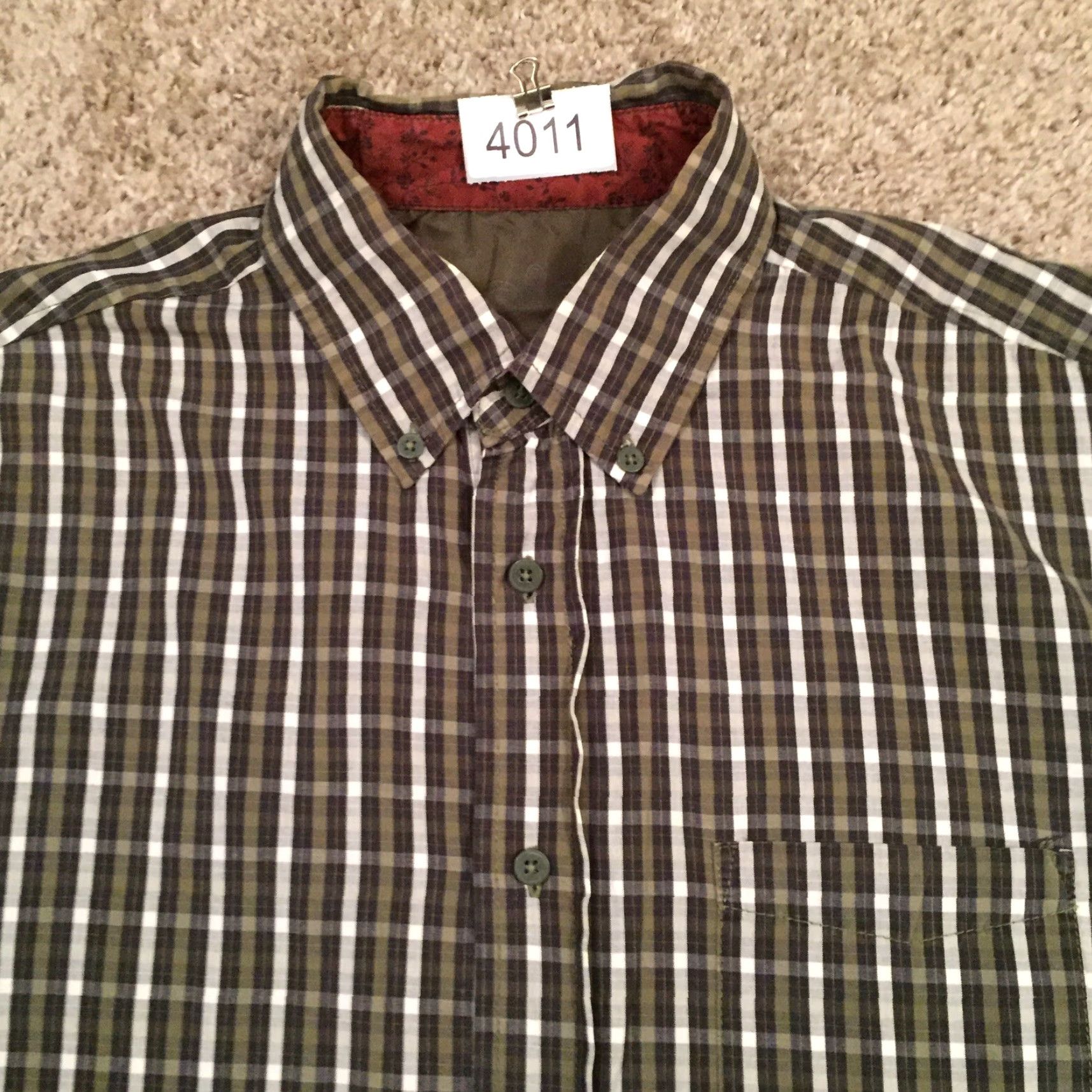 Old Navy Old Navy Shirt Mens Medium Green Plaid Long Sleeve Button Up Size US M / EU 48-50 / 2 - 3 Thumbnail