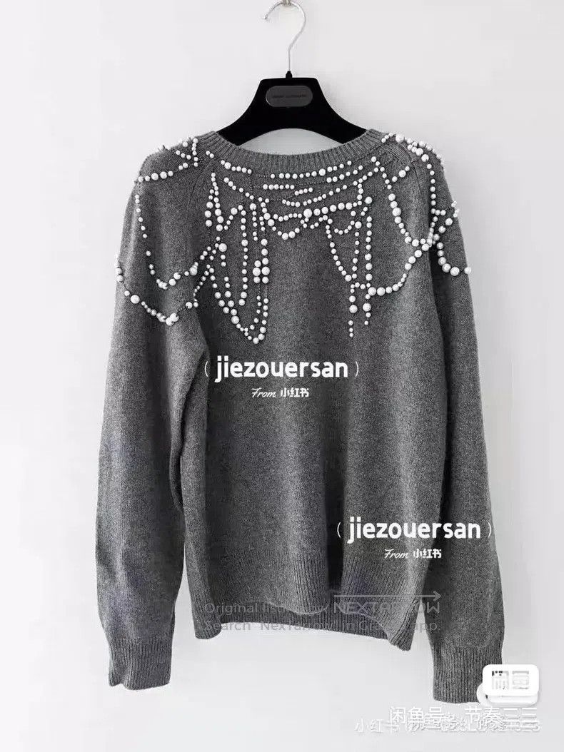 Dries Van Noten Dries Van Noten Runway-Exclusive Pearl-Embellished Sweater Size L / US 10 / IT 46 - 4 Thumbnail