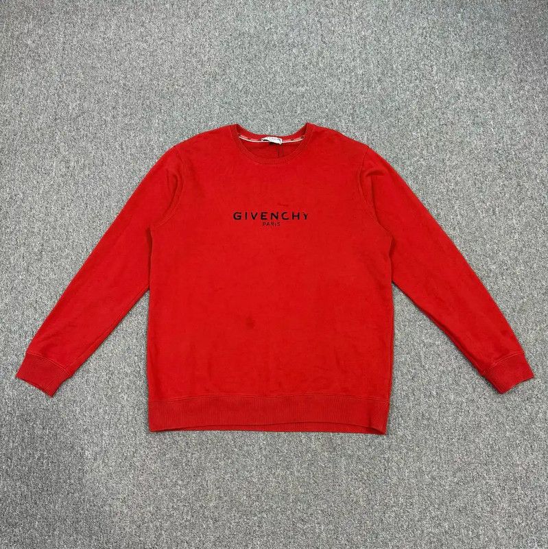 Givenchy Givenchy Red Cotton Men's Sweatshirt 0089 Size US M / EU 48-50 / 2 - 1 Thumbnail