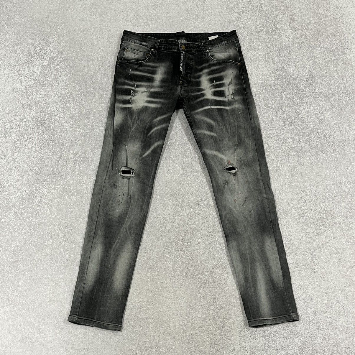 Dsquared2 Black and white Dsquared2 bleached ripped jeans trousers Size US 33 - 1 Thumbnail