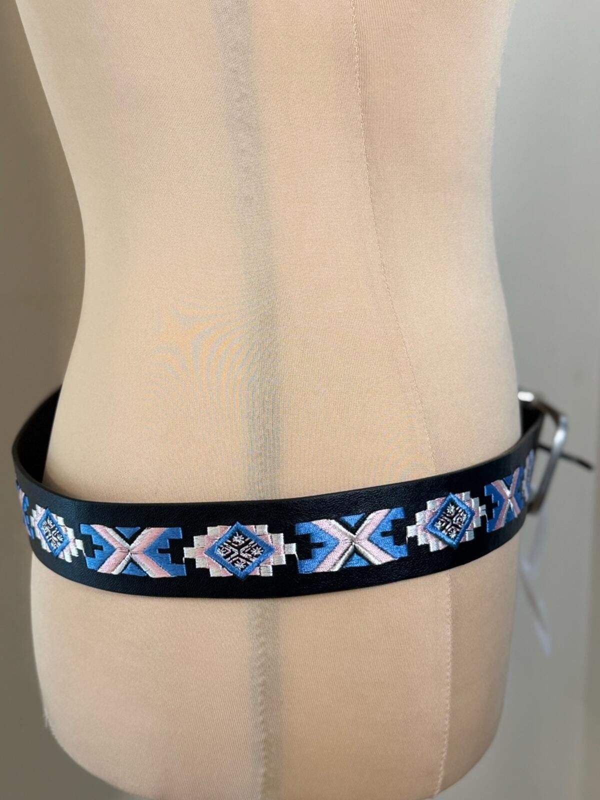 Other Faux leather black embroidered western Aztec belt 42” Size ONE SIZE - 2 Thumbnail