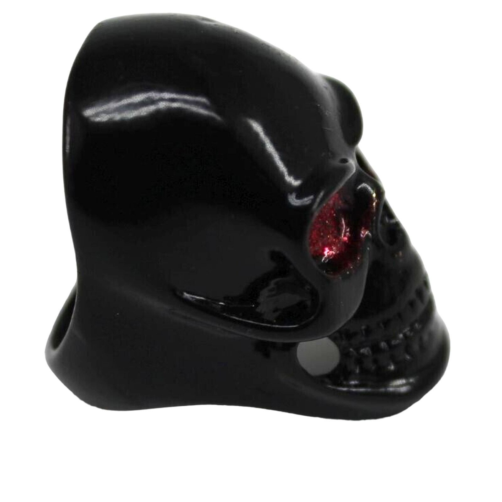 Other Black Skull Ring • Blood Red Eyes • Evil Grin •Sz 10 •1-1/2" Size ONE SIZE - 2 Thumbnail