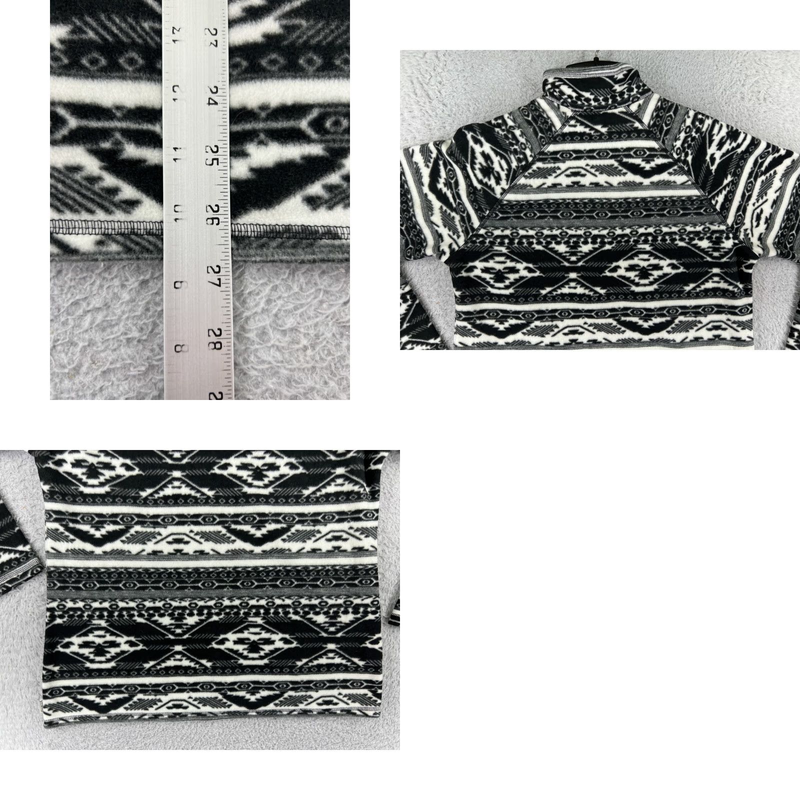 Eddie Bauer Eddie Bauer Sweater Womens Large Black White Southwest Aztec 1/4 Zip Fleece Poly Size L / US 10 / IT 46 - 9 Thumbnail