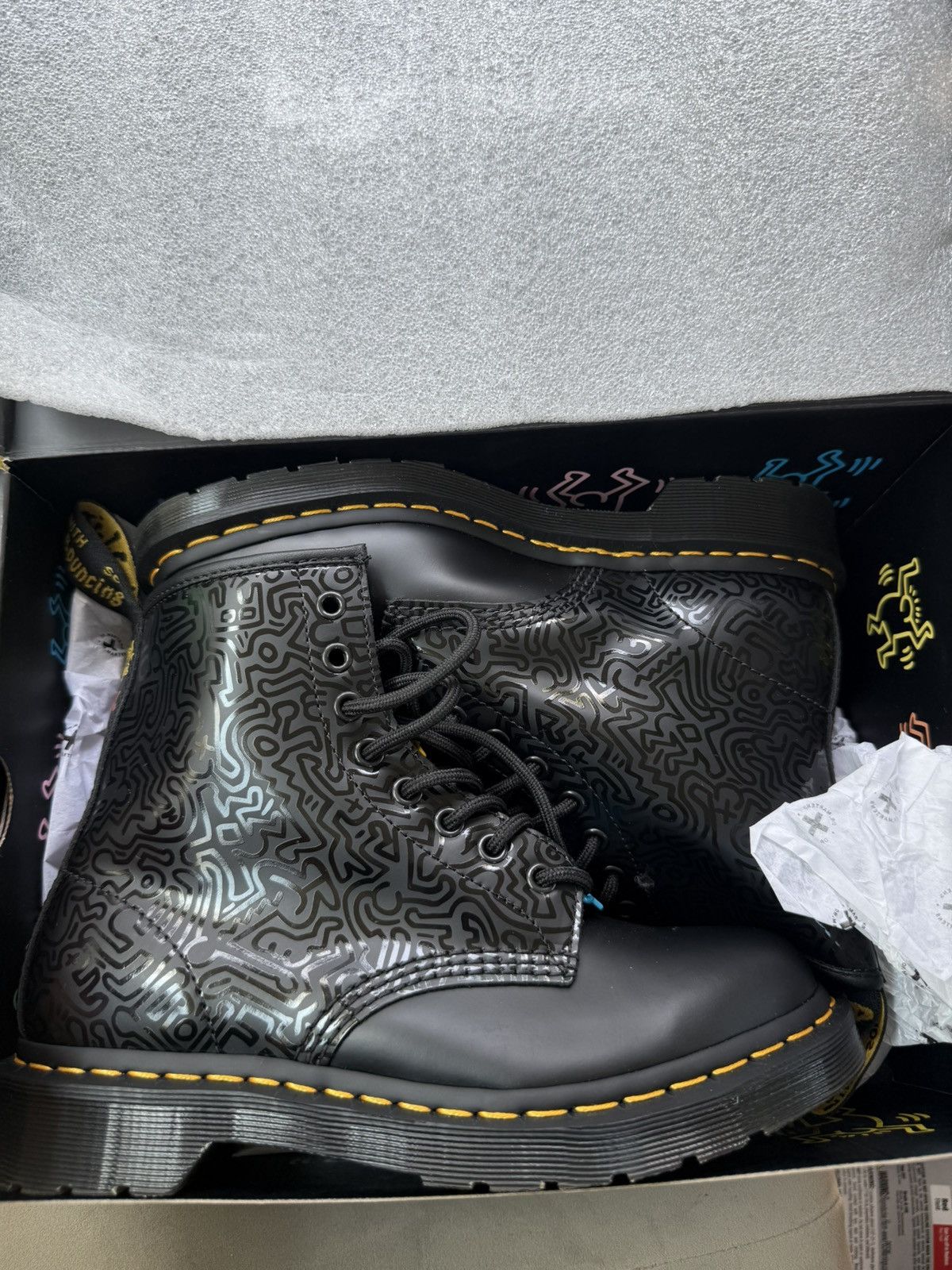 Keith Haring Keith Harring x Dr.Martens 1461 black leather boots Size US 8 / IT 38 - 1 Thumbnail