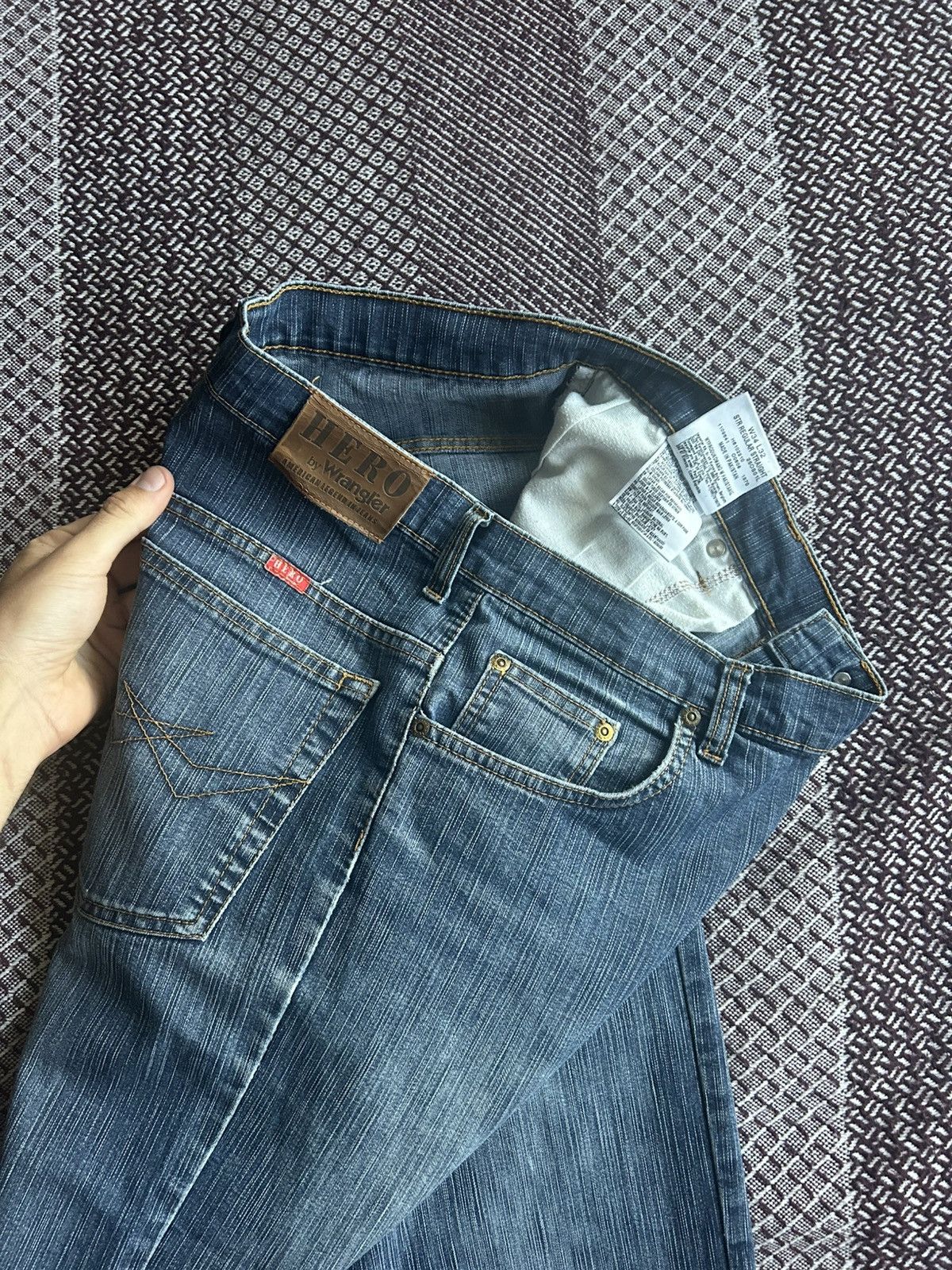 Wrangler Hero by Wrangler Regular Jeans Washed Denim Streetwear Style Size US 34 / EU 50 - 12 Thumbnail