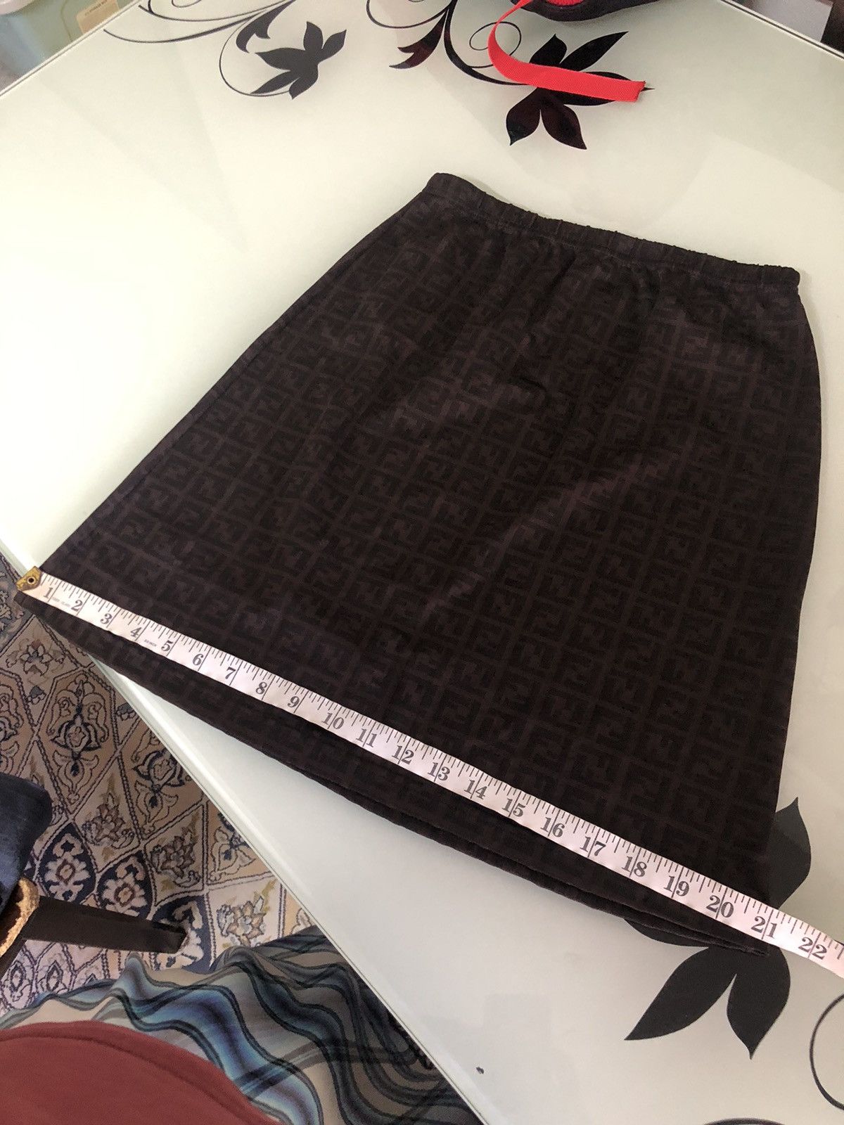 Fendi Vintage Fendi Zucca Monogram Stretchable Mini Skirt Size 30" / US 8 / IT 44 - 17 Thumbnail