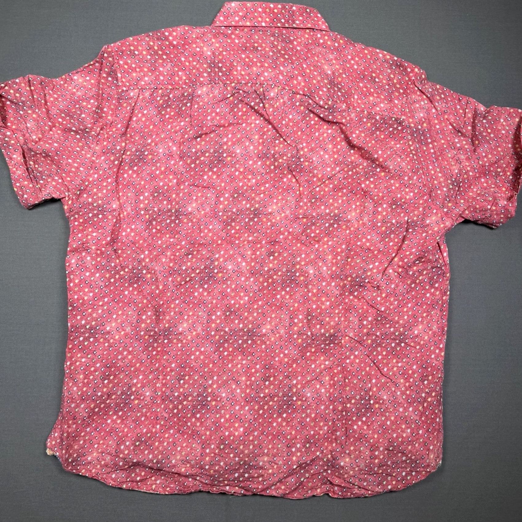 Robert Graham Robert Graham Mens 2XL Red Linen Short Sleeve Button Front Tailored Fit Shirt Size US XXL / EU 58 / 5 - 7 Thumbnail