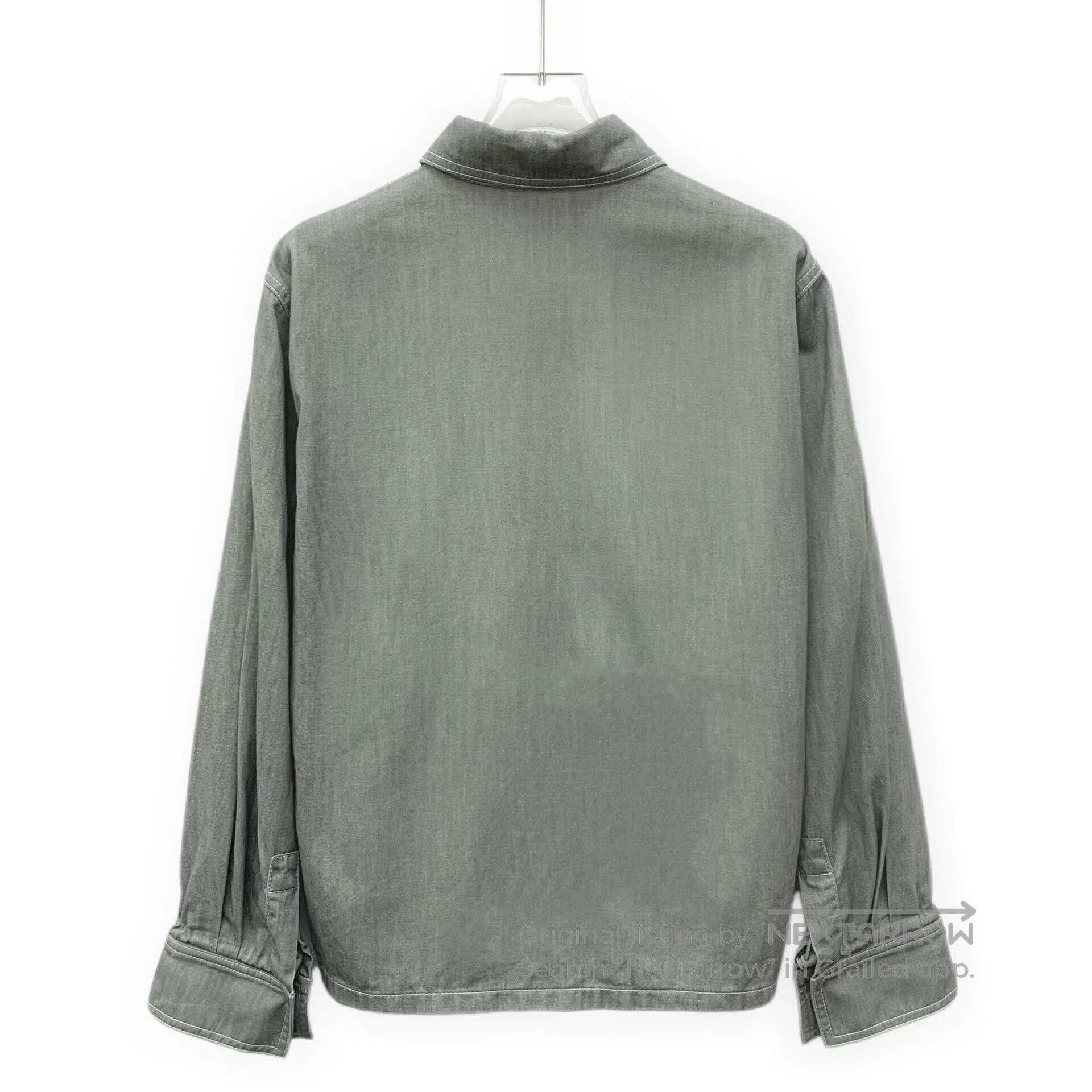 Fendi FENDI Teal logo embossed cotton lapel long sleeve denim sh Size S / US 4 / IT 40 - 2 Thumbnail