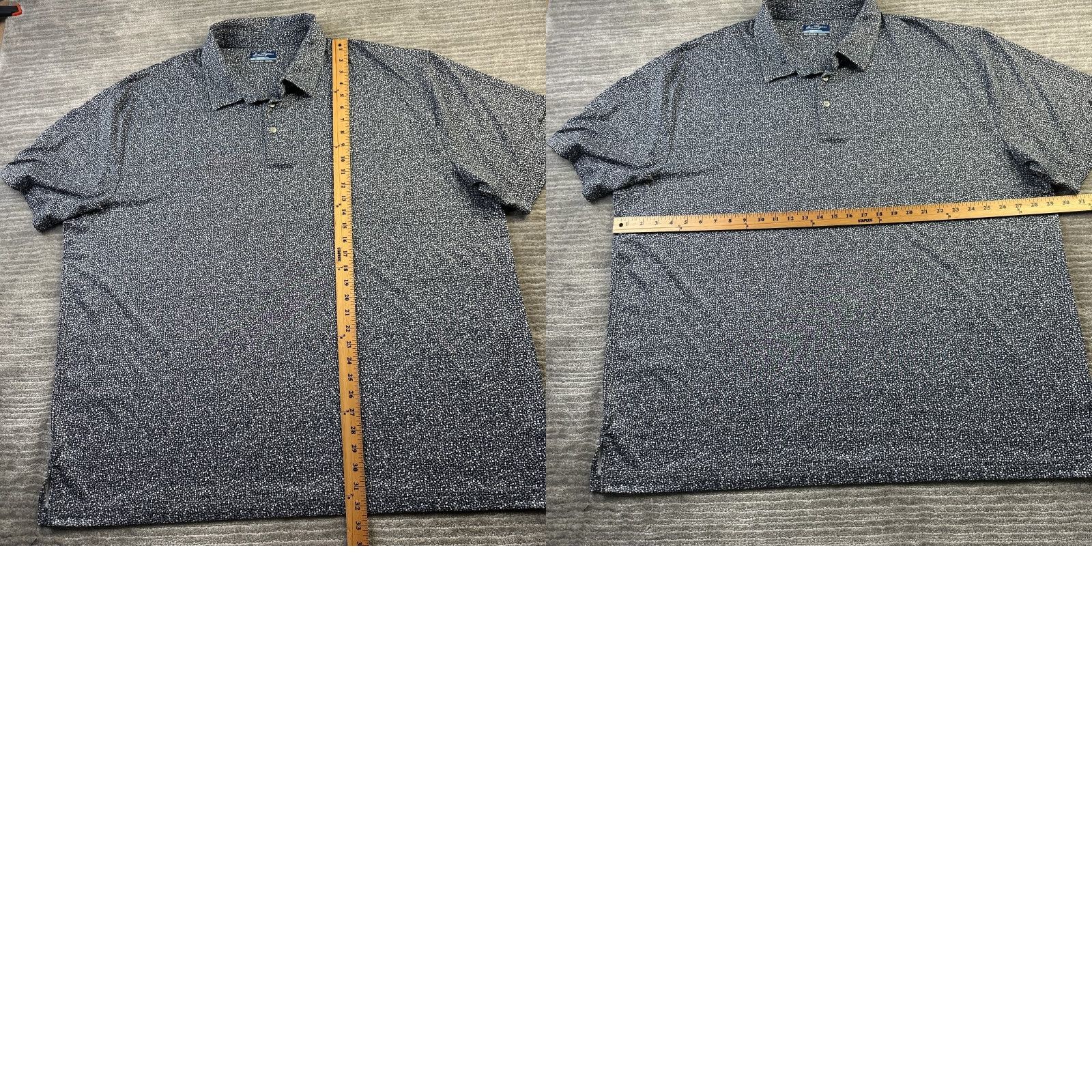 Hogan Ben Hogan Polo Shirt Mens 3XL Gray All Over Print Golf Performance Shirt Short Sleeve Collared Button Polo Geometric Logo Waist Size US XXL / EU 58 / 5 - 8 Thumbnail