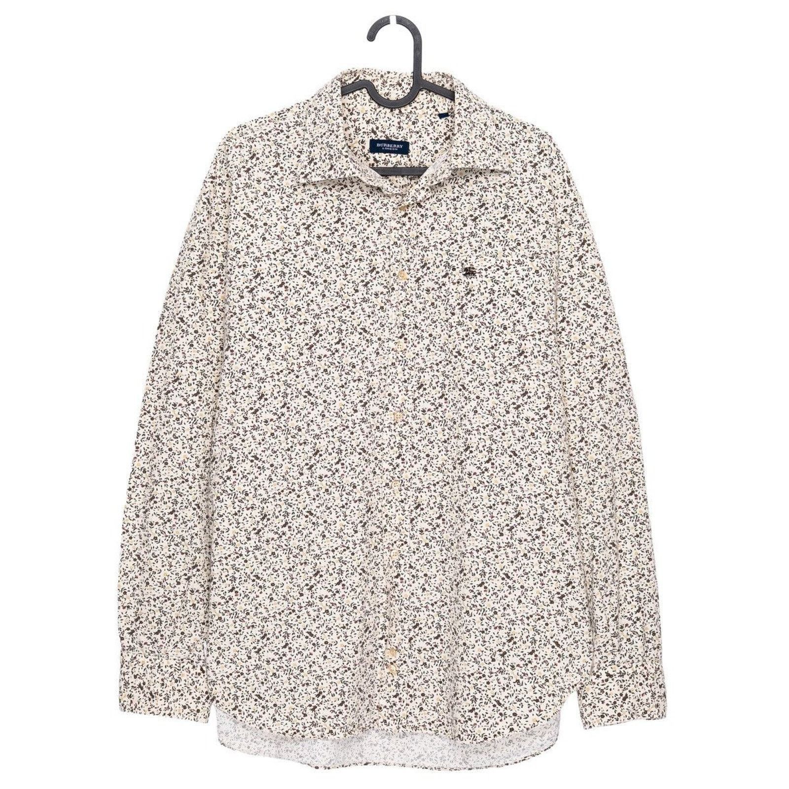 Vintage Burberry London Floral Logo Summer Button Shirt