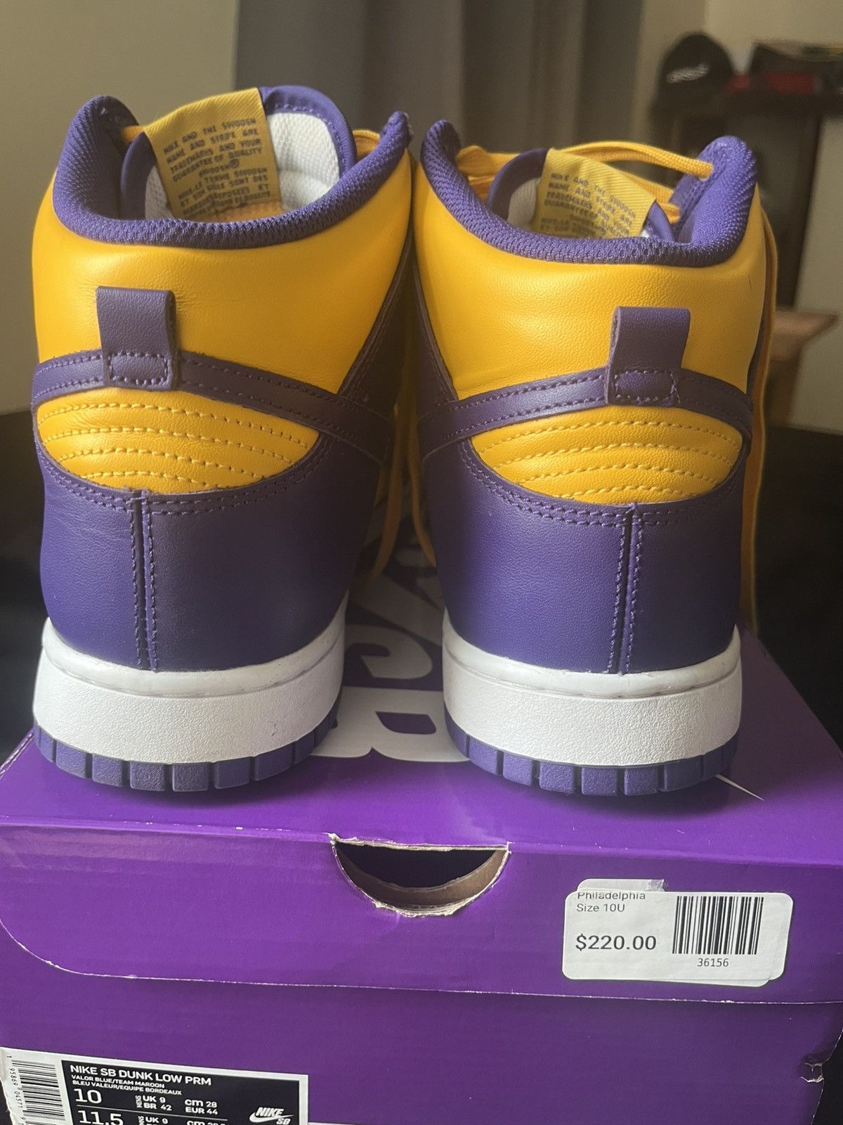 Nike Nike Dunk High Lakers Size US 12 / EU 45 - 5 Thumbnail