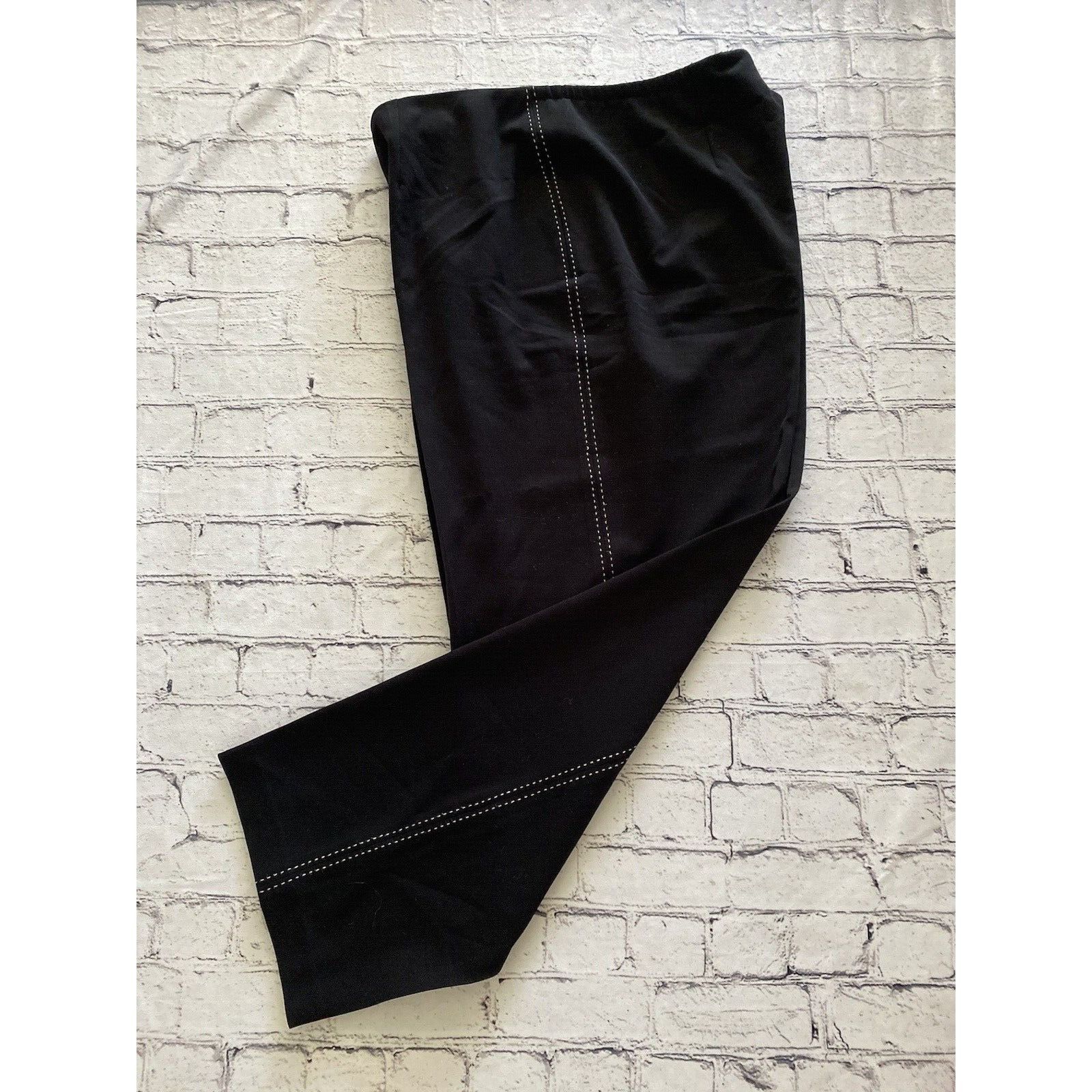 Designer Grace Dane Lewis Black White Stitching Dress Pants SZ18 Size 36" / US 14 / IT 50 - 1 Thumbnail