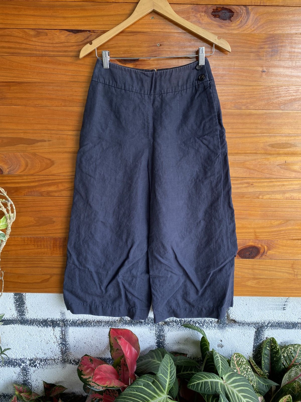 Margaret Howell Margaret Howell Navy Linen Wide Pants | Japanese Minimalist Size 27" / US 4 / IT 40 - 3 Thumbnail