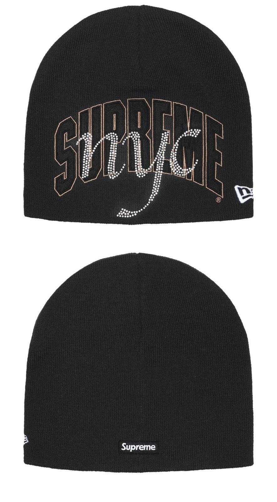 Supreme Supreme New Era® Rhinestone Beanie Black available to ship