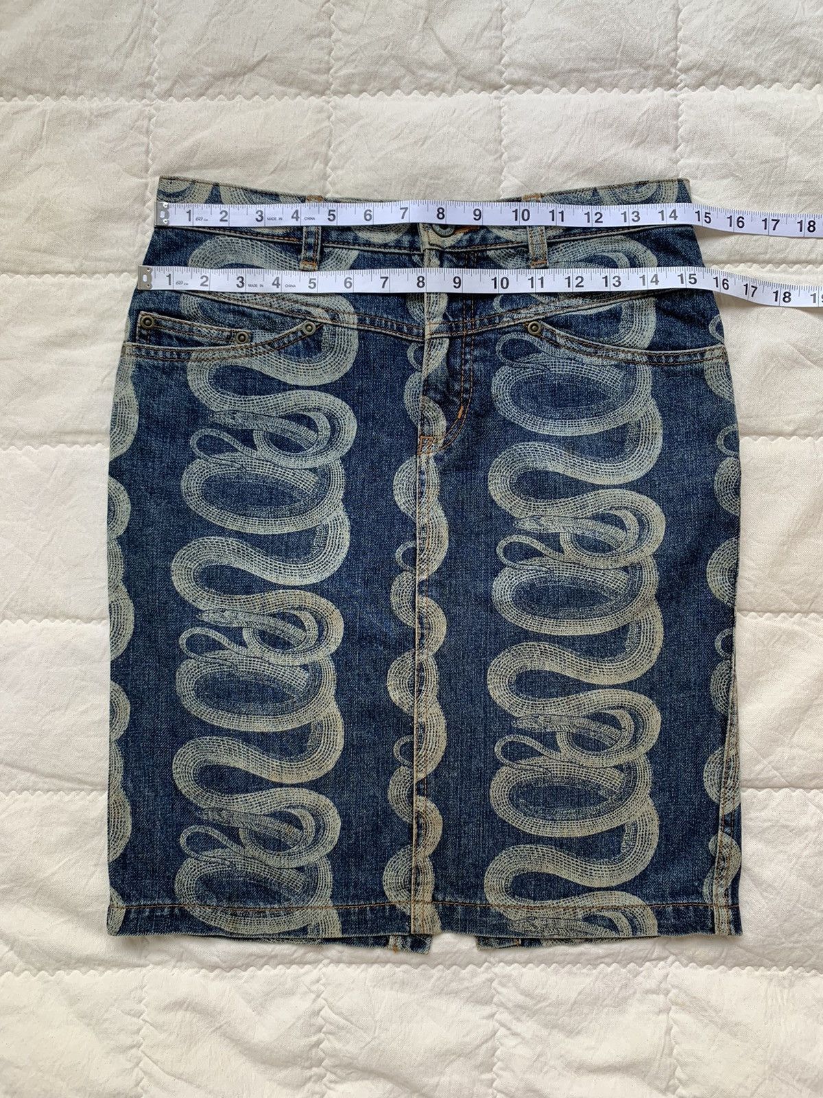 Hysteric Glamour 2000s Hysteric Glamour Snake Denim Skirt y2k Size 29" - 21 Thumbnail