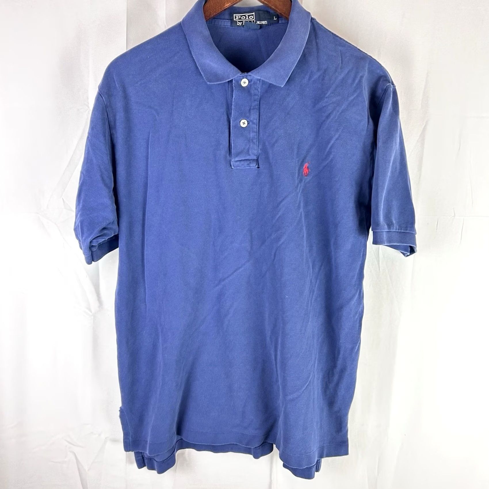 Ralph Lauren Polo by Ralph Lauren Shirt Large Blue Men's Short Sleeve Cotton Polo *Flaw Size US L / EU 52-54 / 3 - 2 Thumbnail